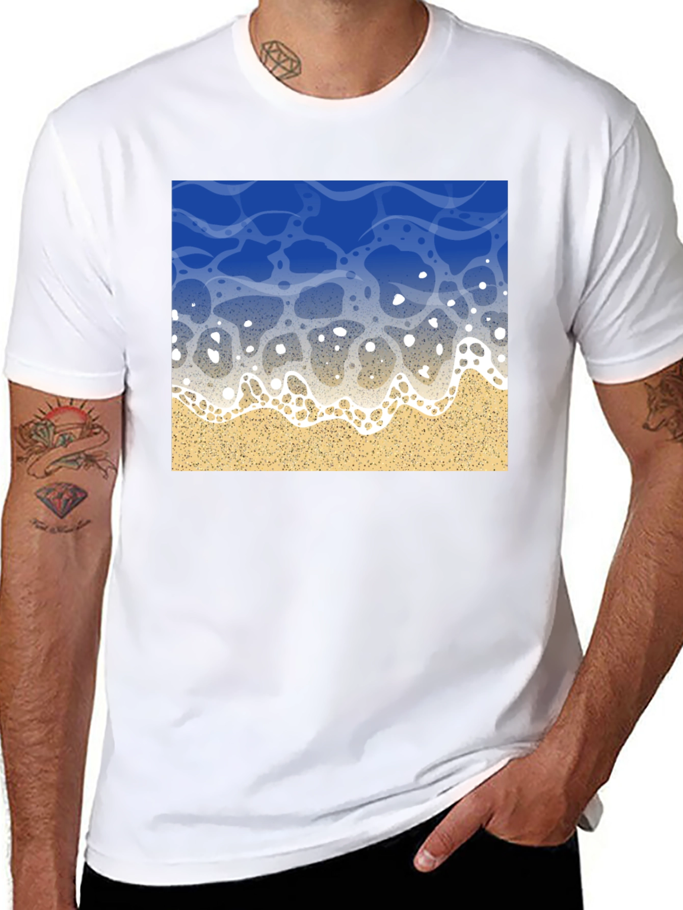 Ocean Wave Graphic Tee - Beach Vibes