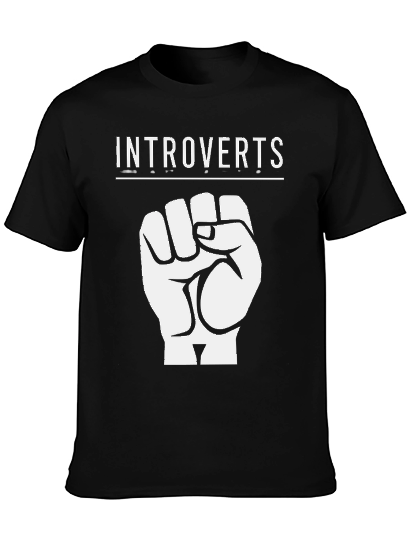 Introverts Fist Graphic T-Shirt - Black Cotton Tee