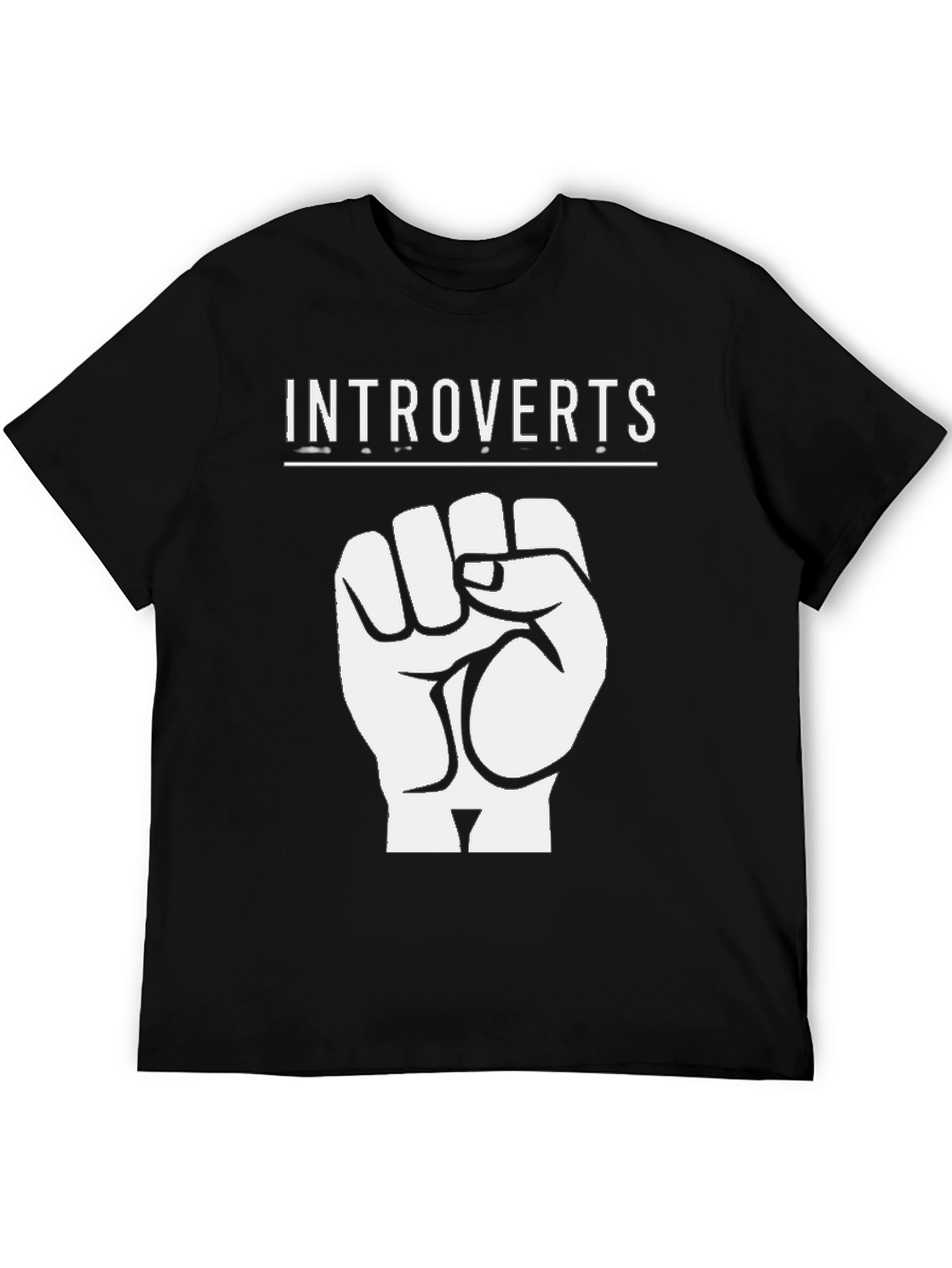 Introverts Fist Graphic T-Shirt - Black Cotton Tee