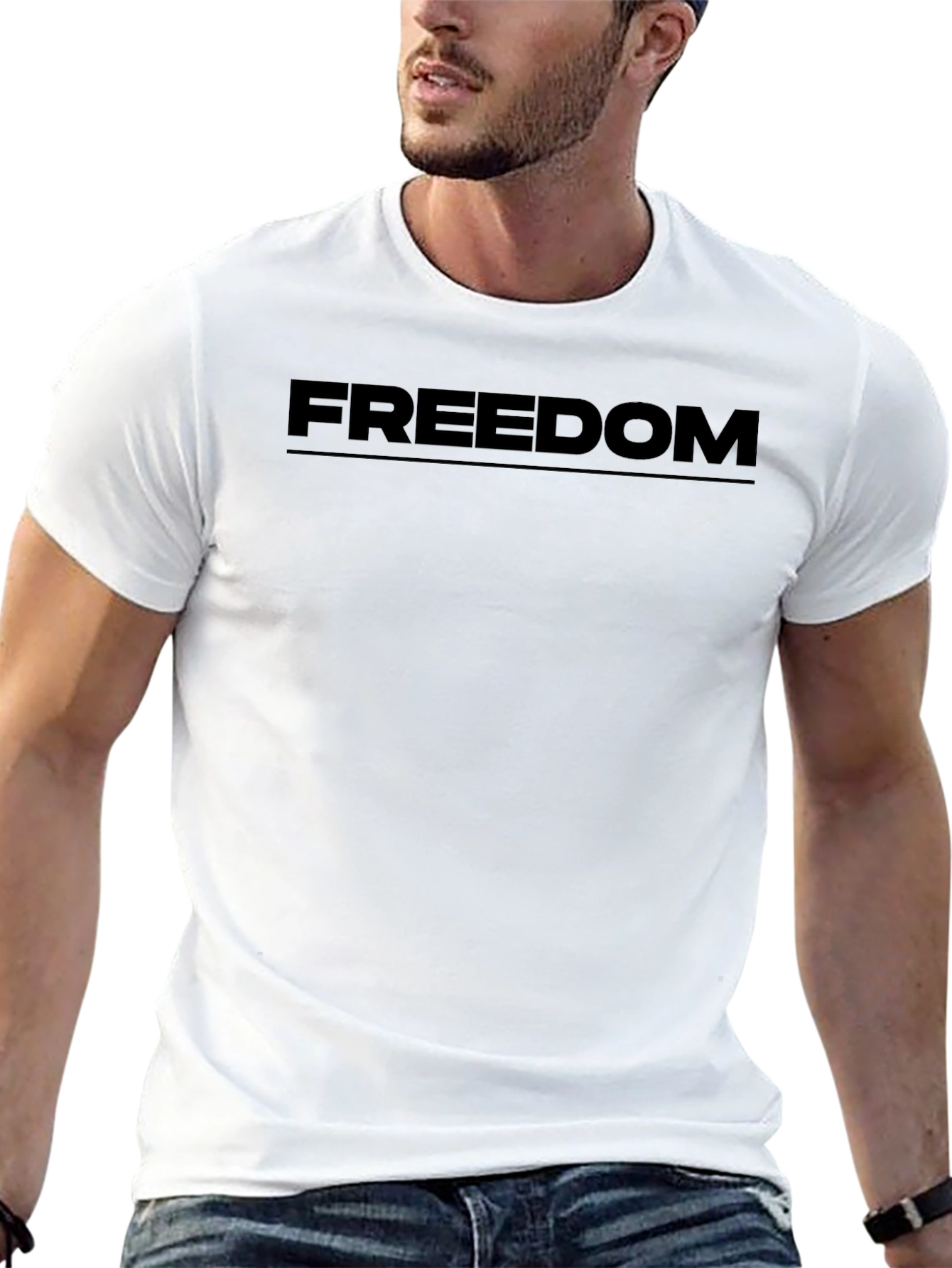 Freedom Graphic Black T-Shirt - Menswear