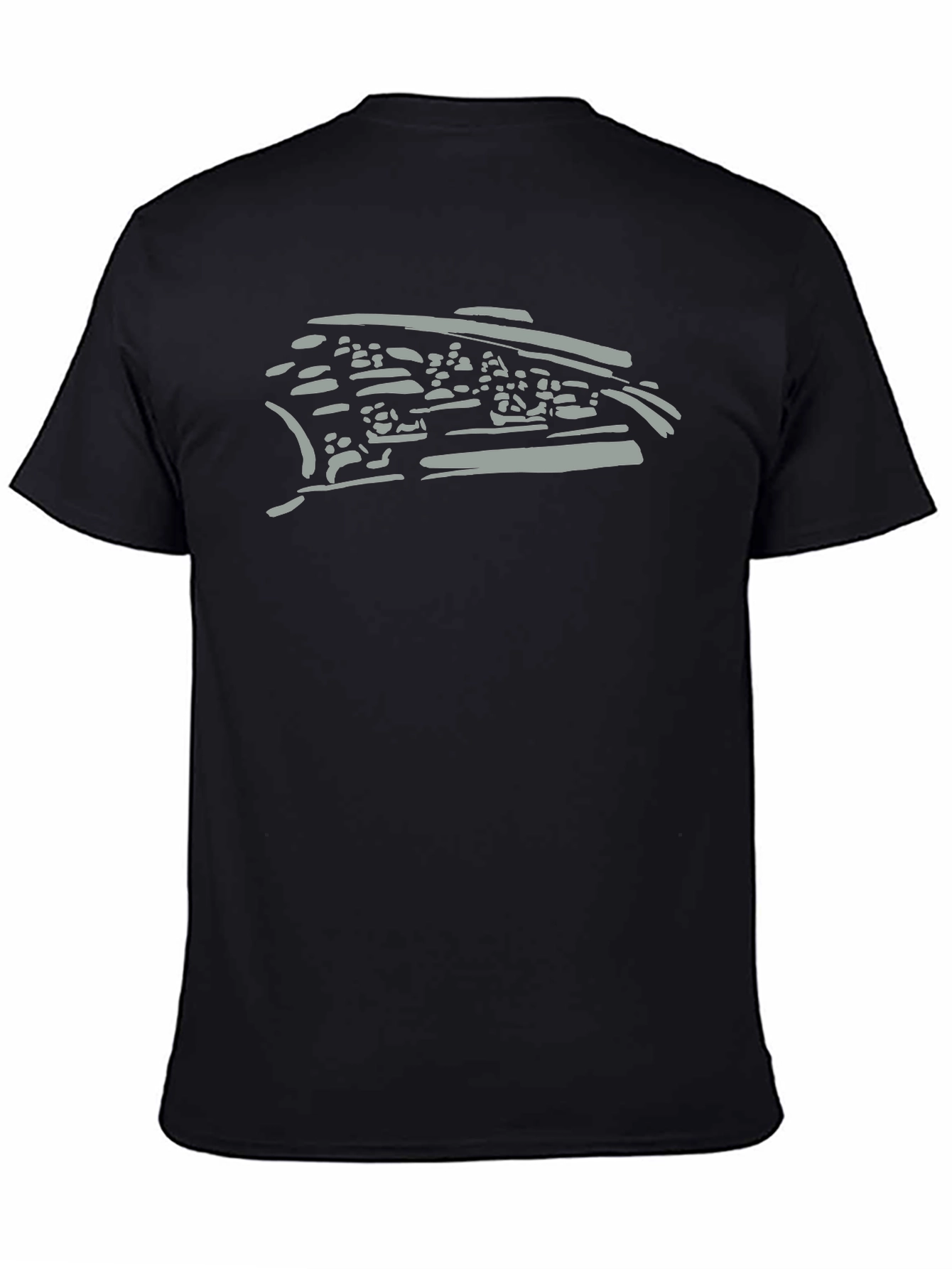 Black Graphic Tee - Abstract Print
