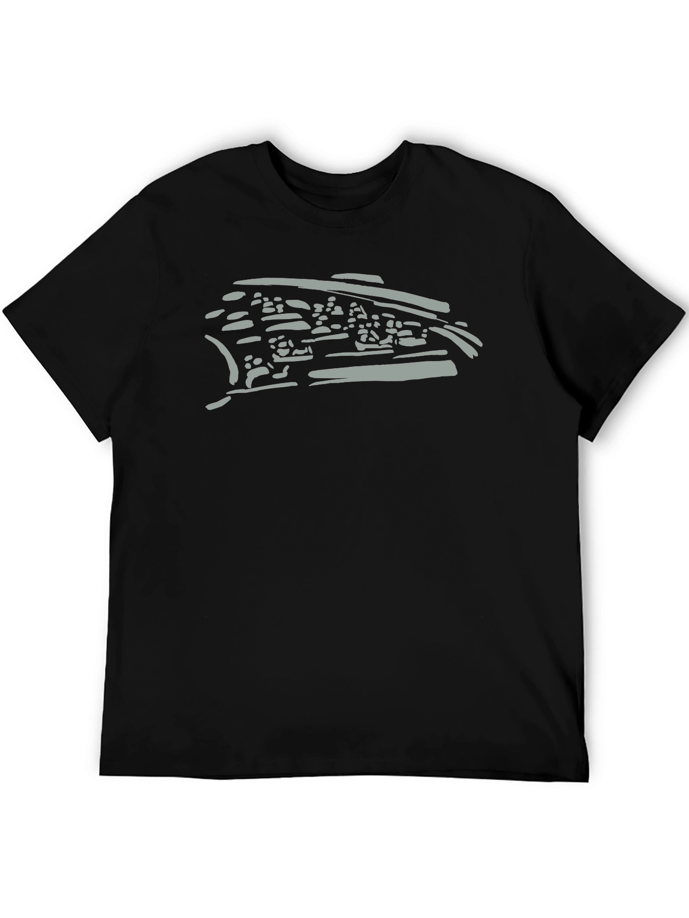 Black Graphic Tee - Abstract Print