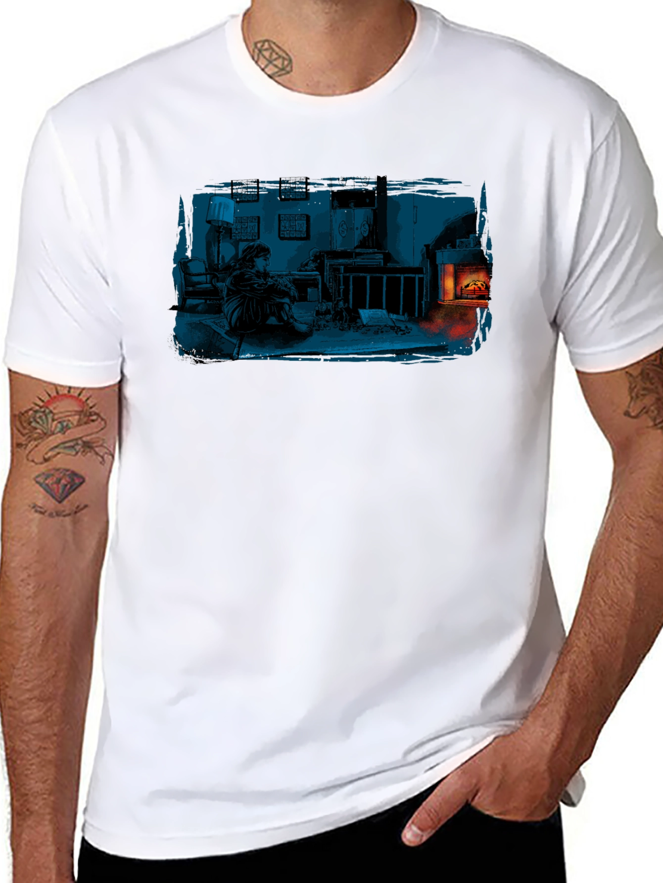 Cozy Fireplace Graphic Tee