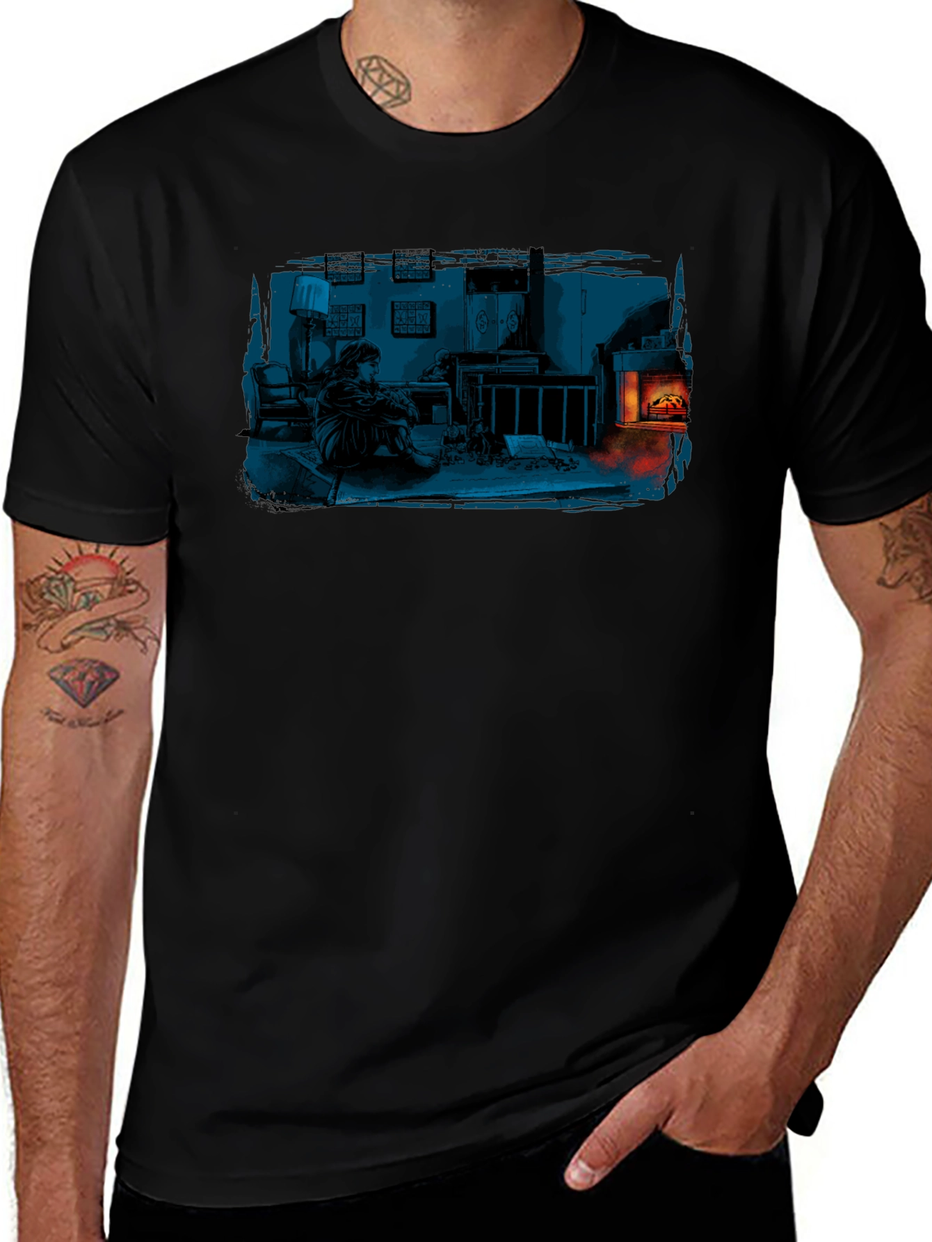 Cozy Fireplace Graphic Tee
