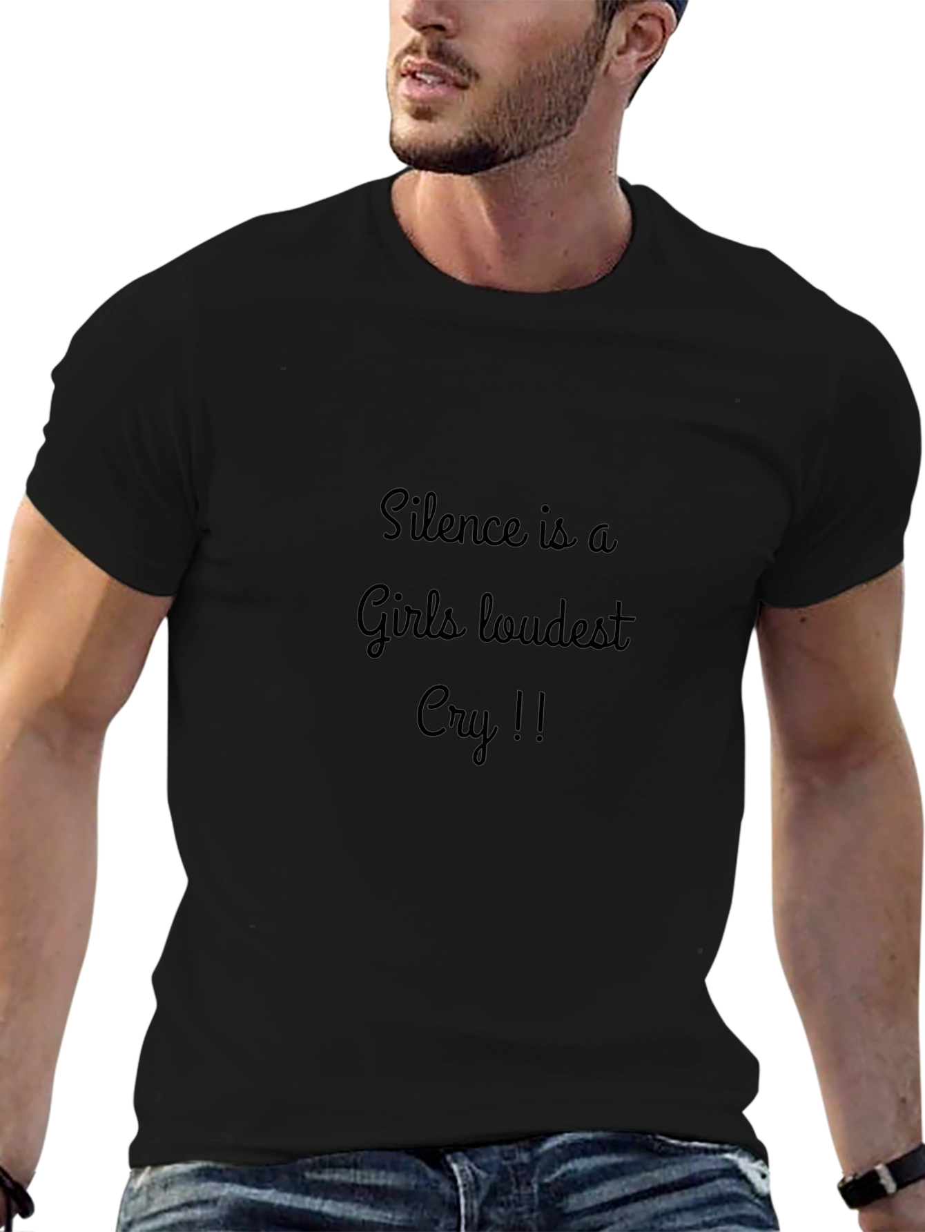 Silence is a Girls Loudest Cry Black T-Shirt