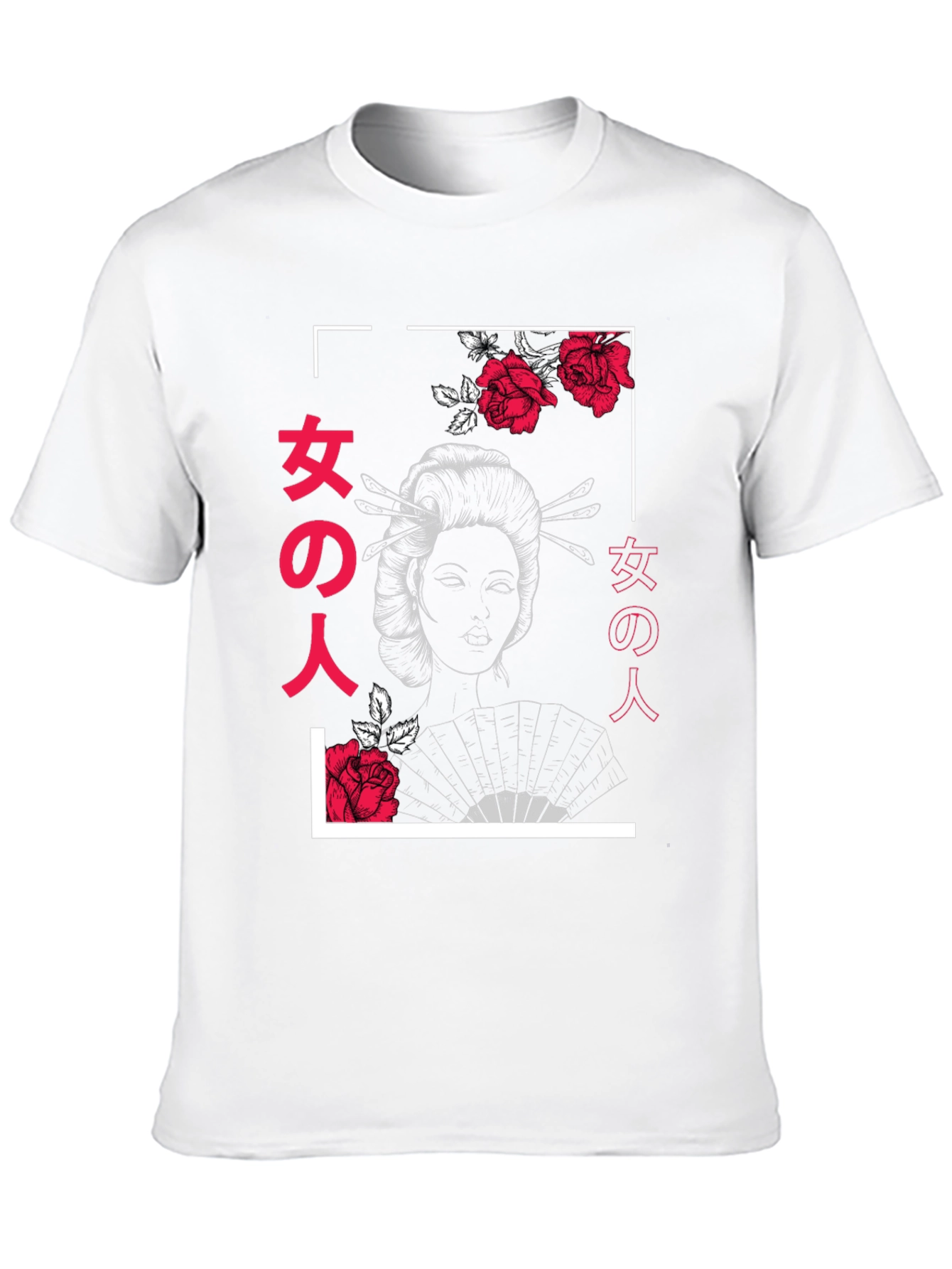 Geisha Rose Graphic Print T-Shirt