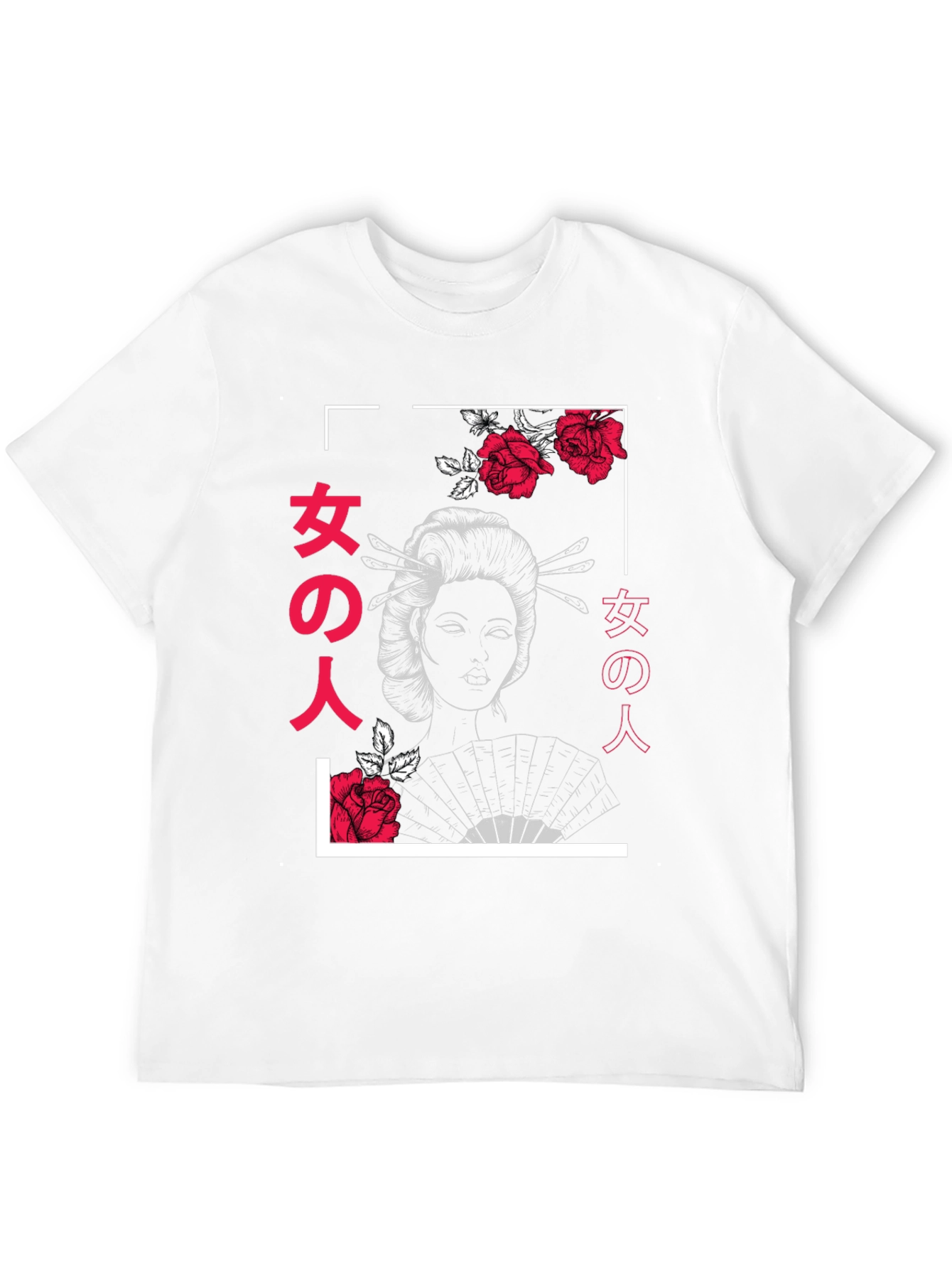 Geisha Rose Graphic Print T-Shirt