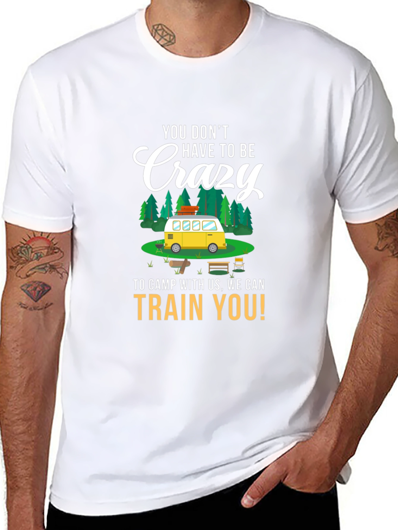 Crazy Camping T-Shirt - Train You Design