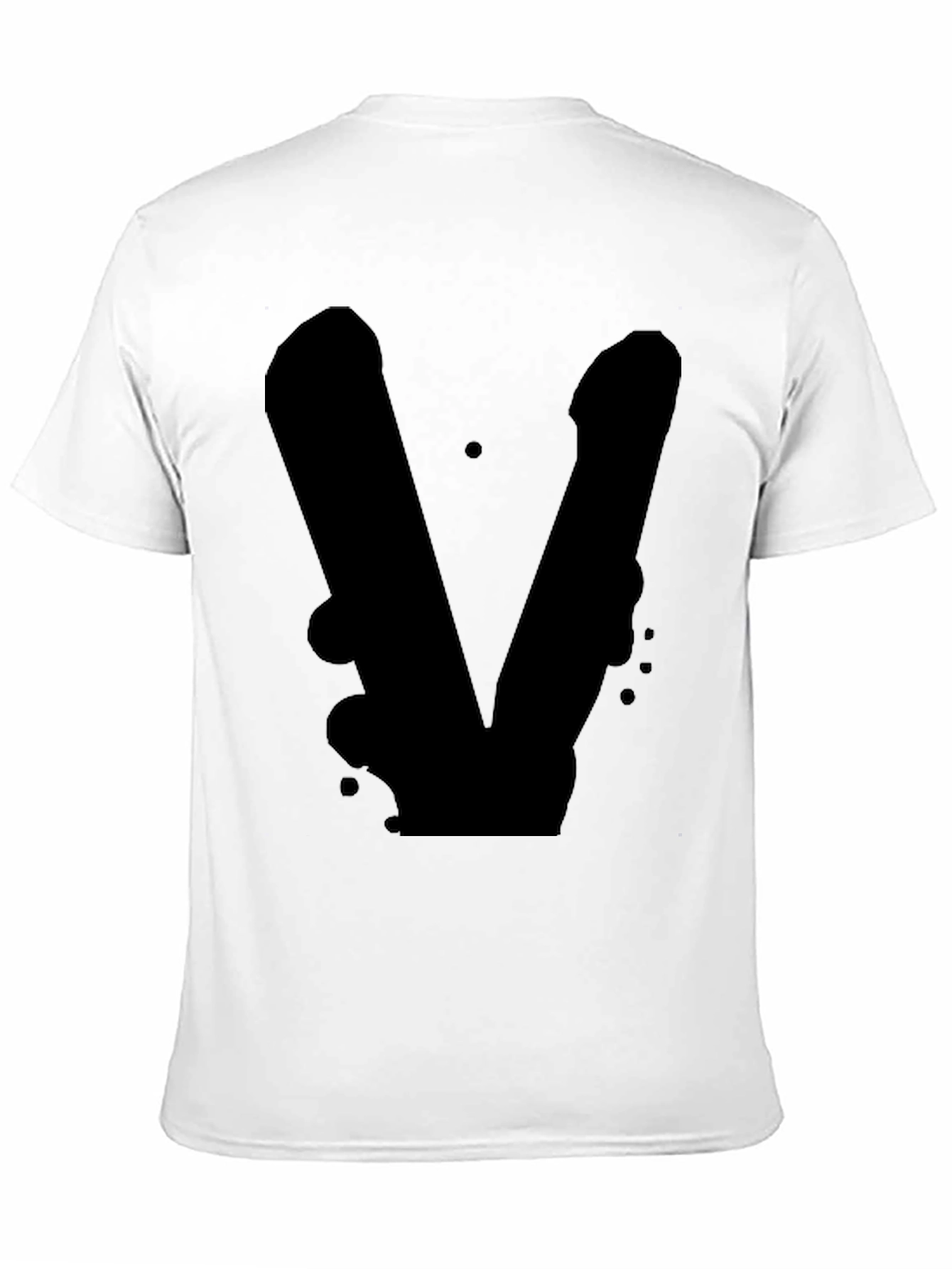 Black T-Shirt with Abstract V Design