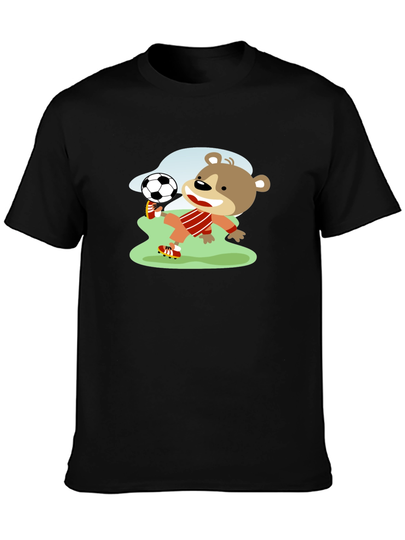 Bear Soccer Player Graphic T-Shirt