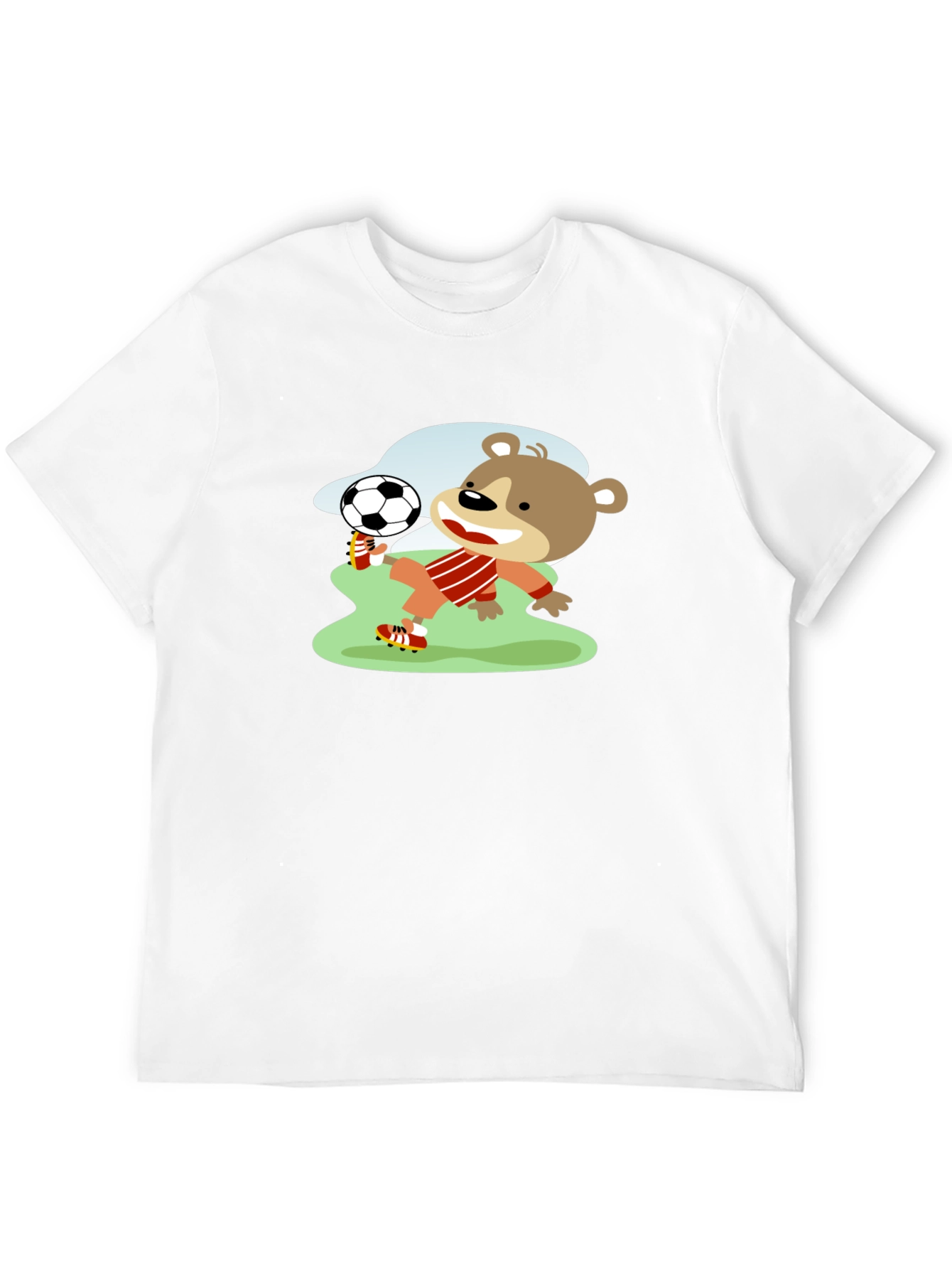 Bear Soccer Player Graphic T-Shirt
