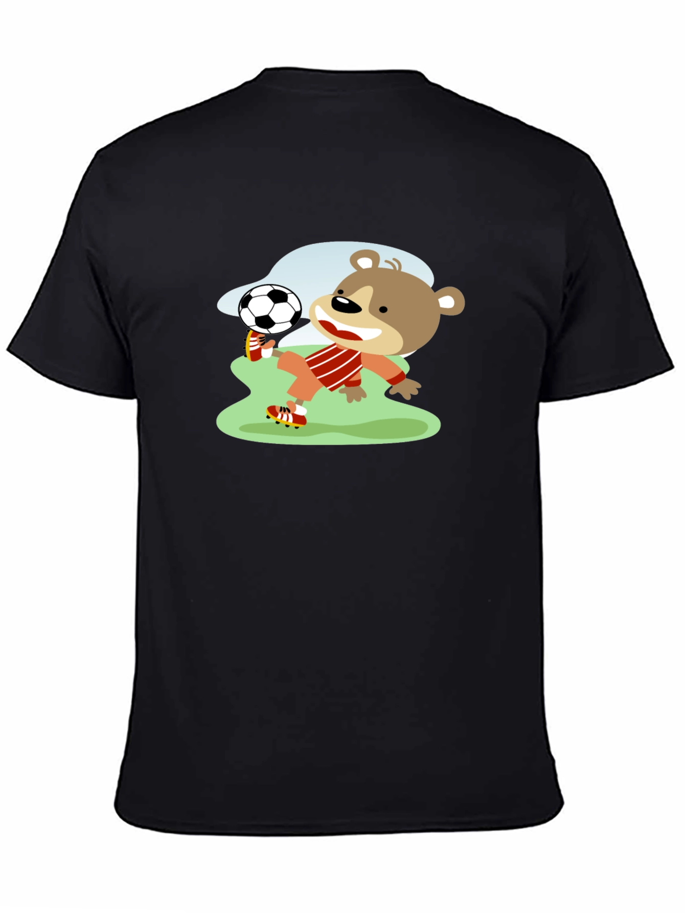 Bear Soccer Player Graphic T-Shirt