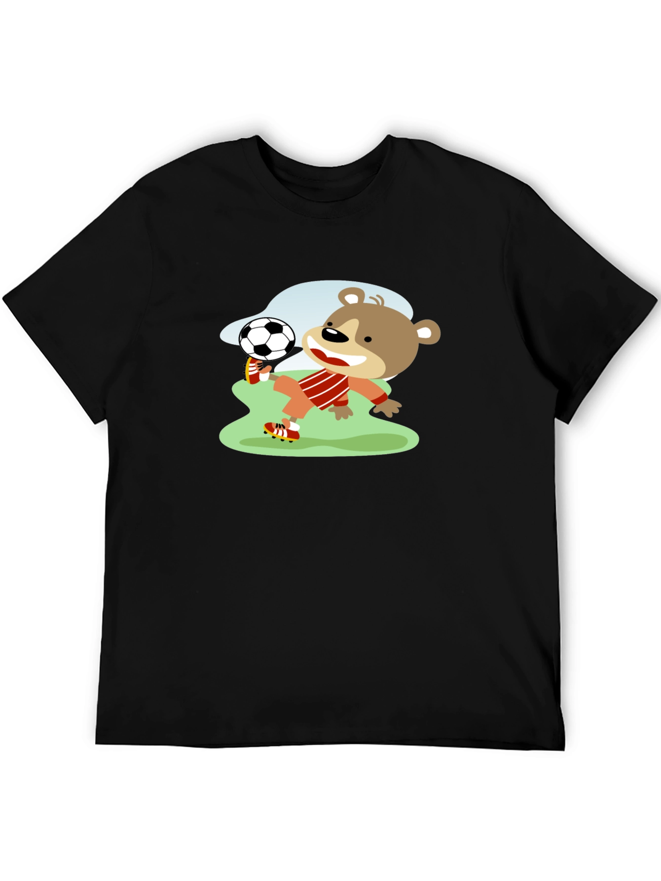 Bear Soccer Player Graphic T-Shirt