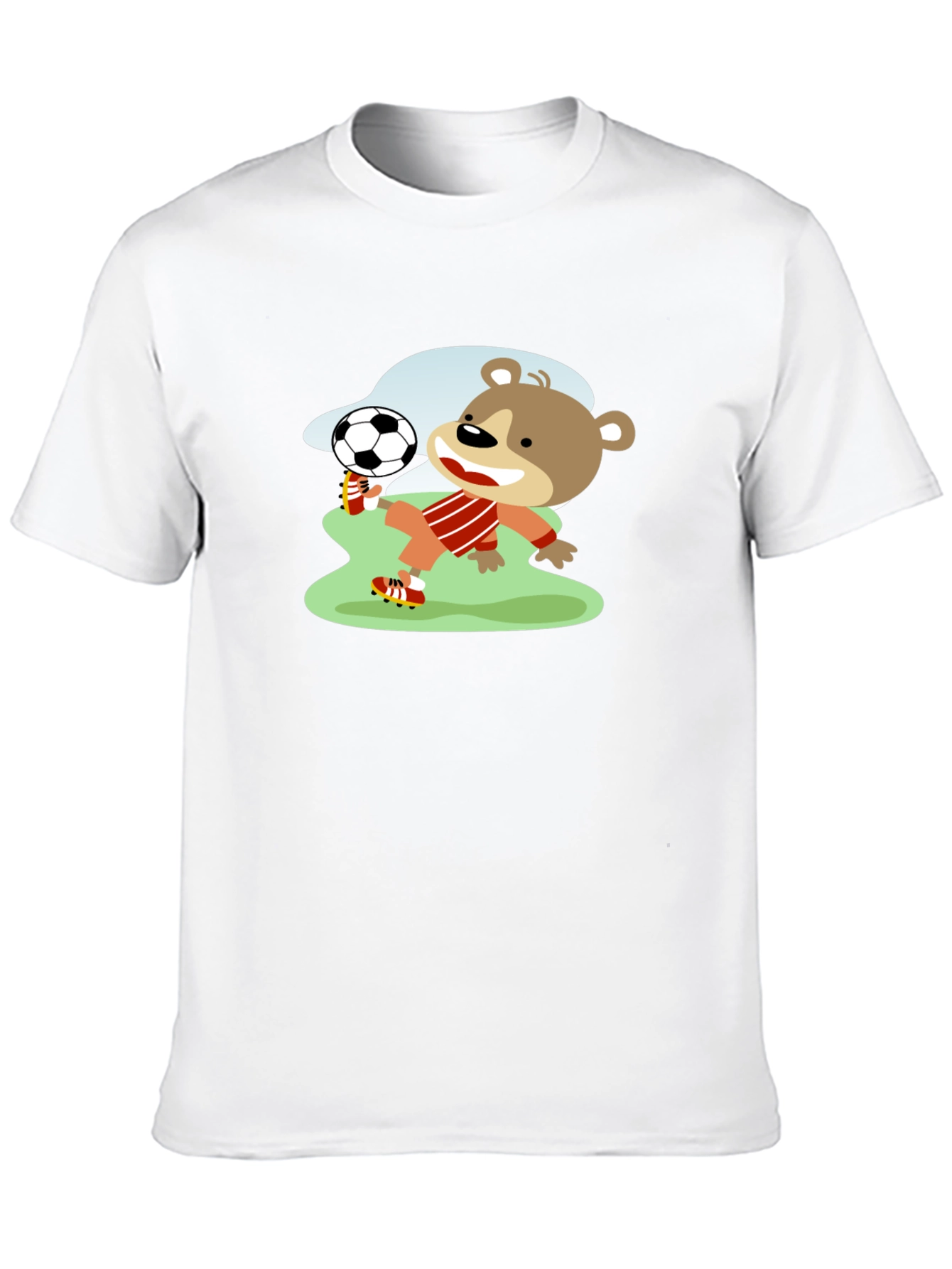 Bear Soccer Player Graphic T-Shirt