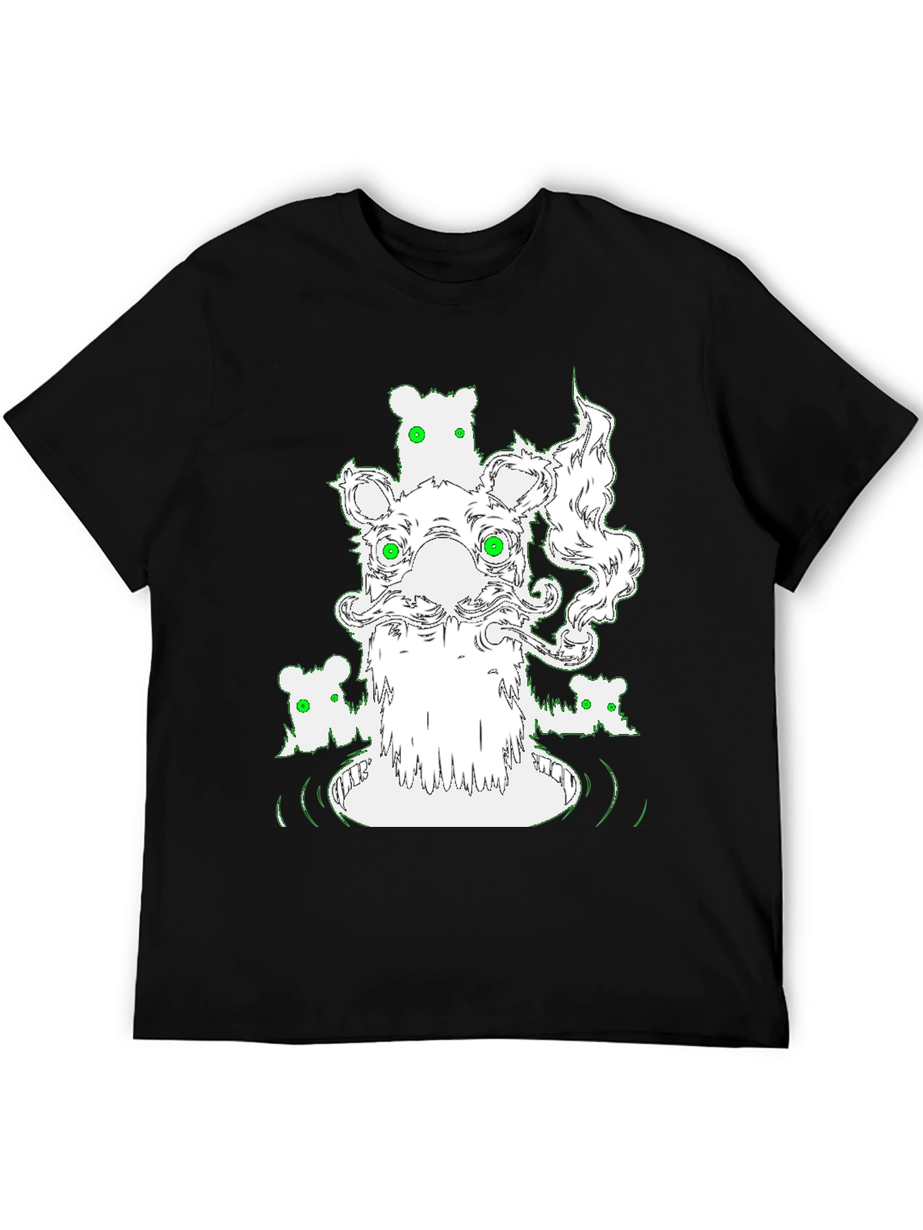 Cool Graphic Bear T-Shirt - Black Cotton Tee