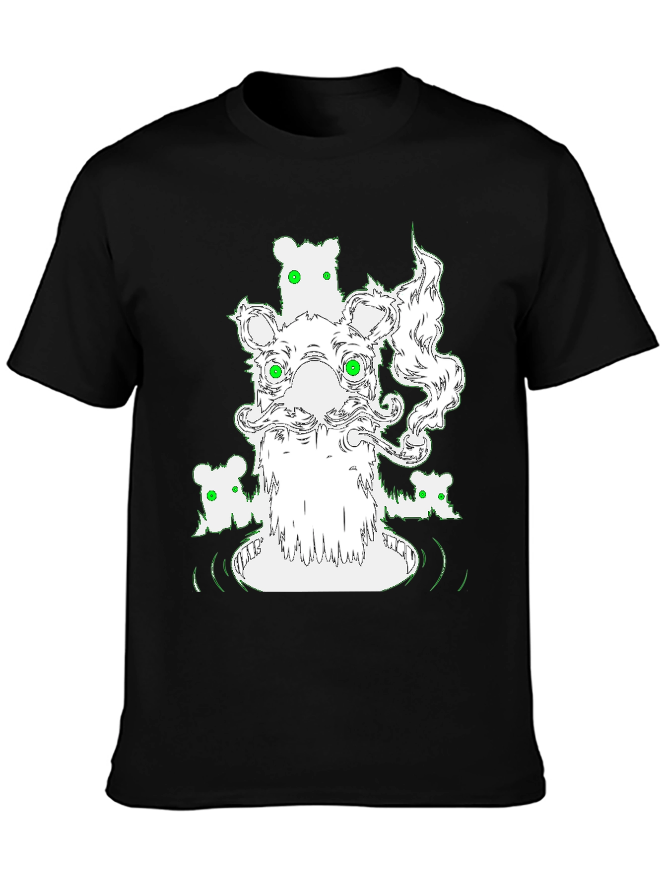Cool Graphic Bear T-Shirt - Black Cotton Tee