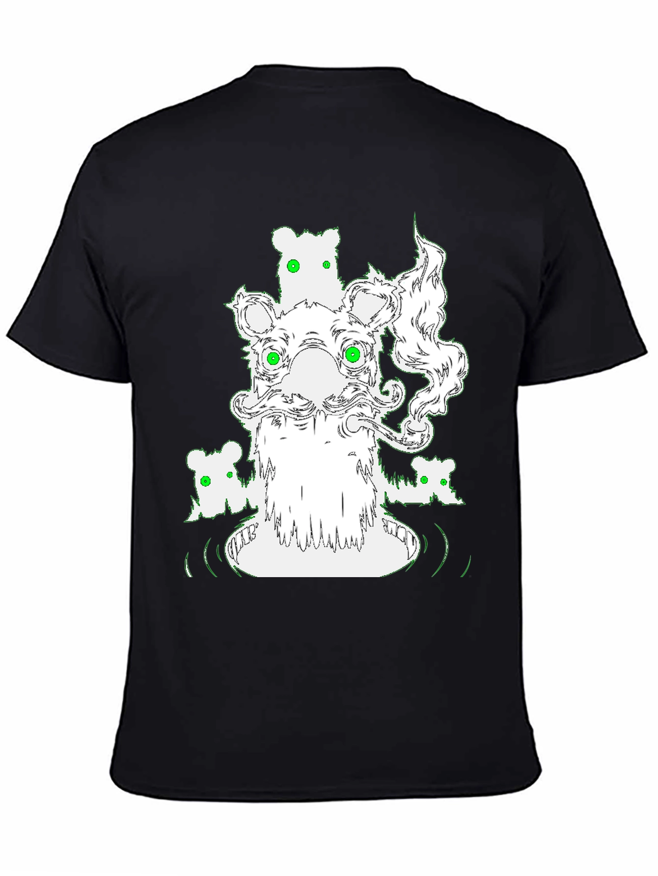 Cool Graphic Bear T-Shirt - Black Cotton Tee