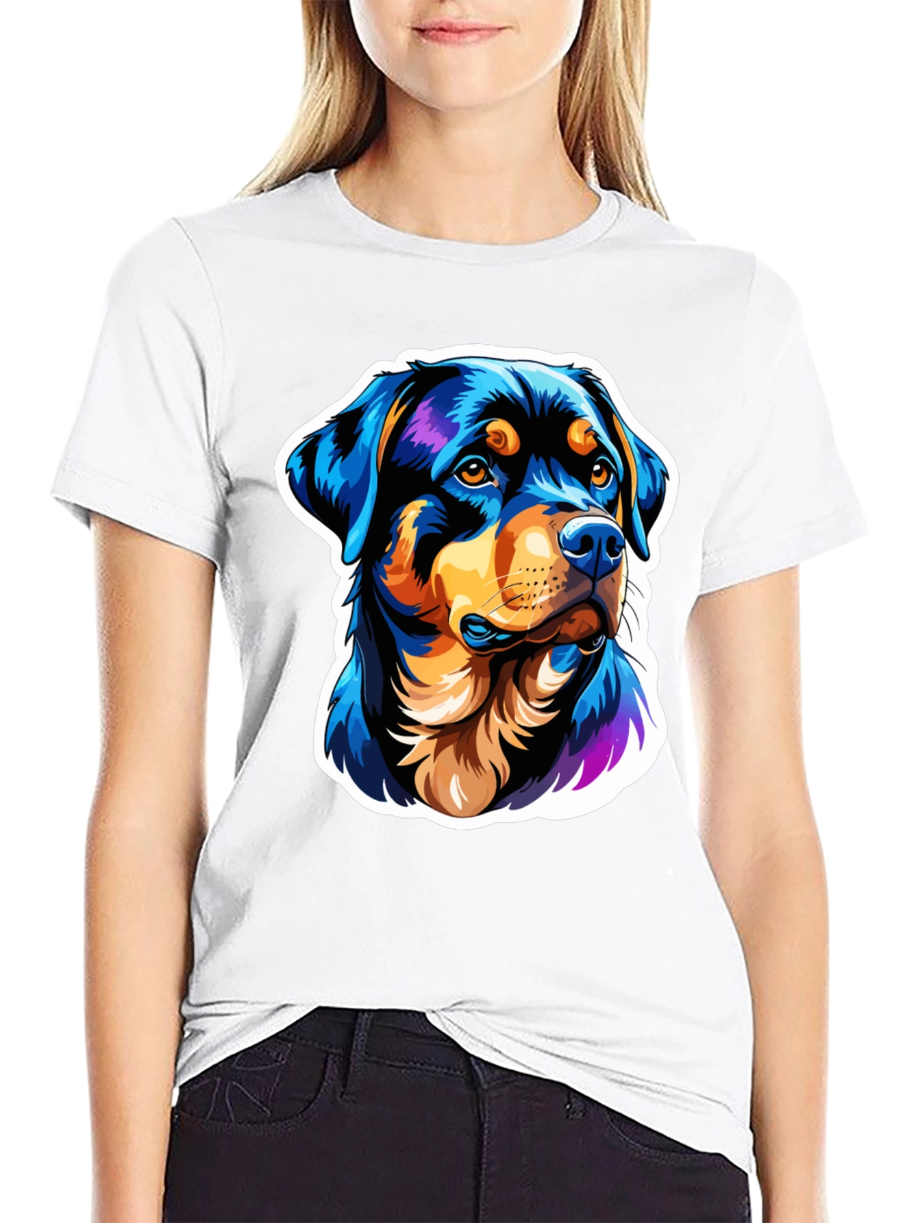 Rottweiler Dog Graphic Black T-Shirt