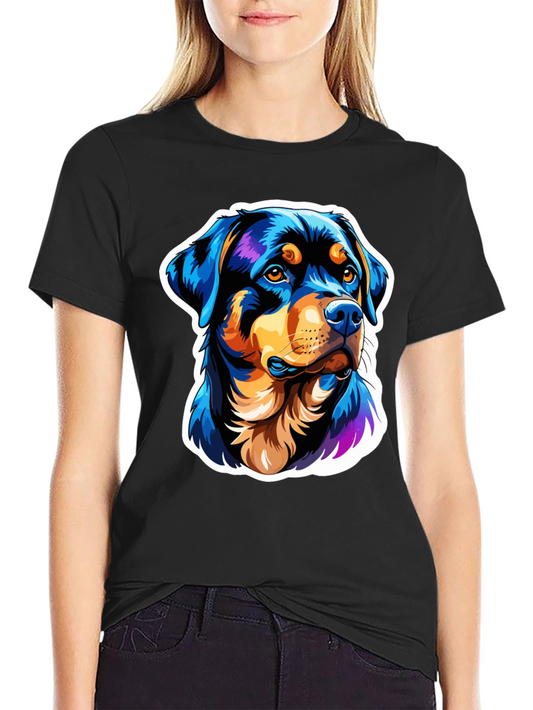 Rottweiler Dog Graphic Black T-Shirt