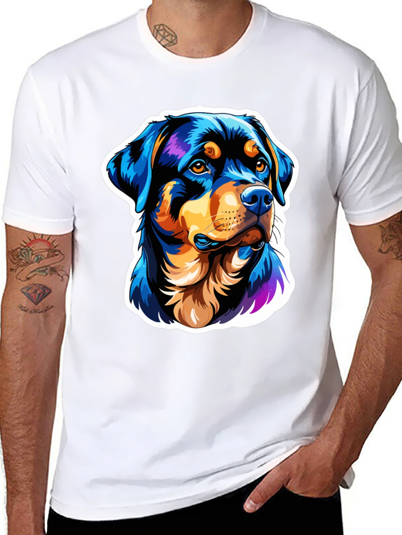 Rottweiler Dog Graphic Black T-Shirt
