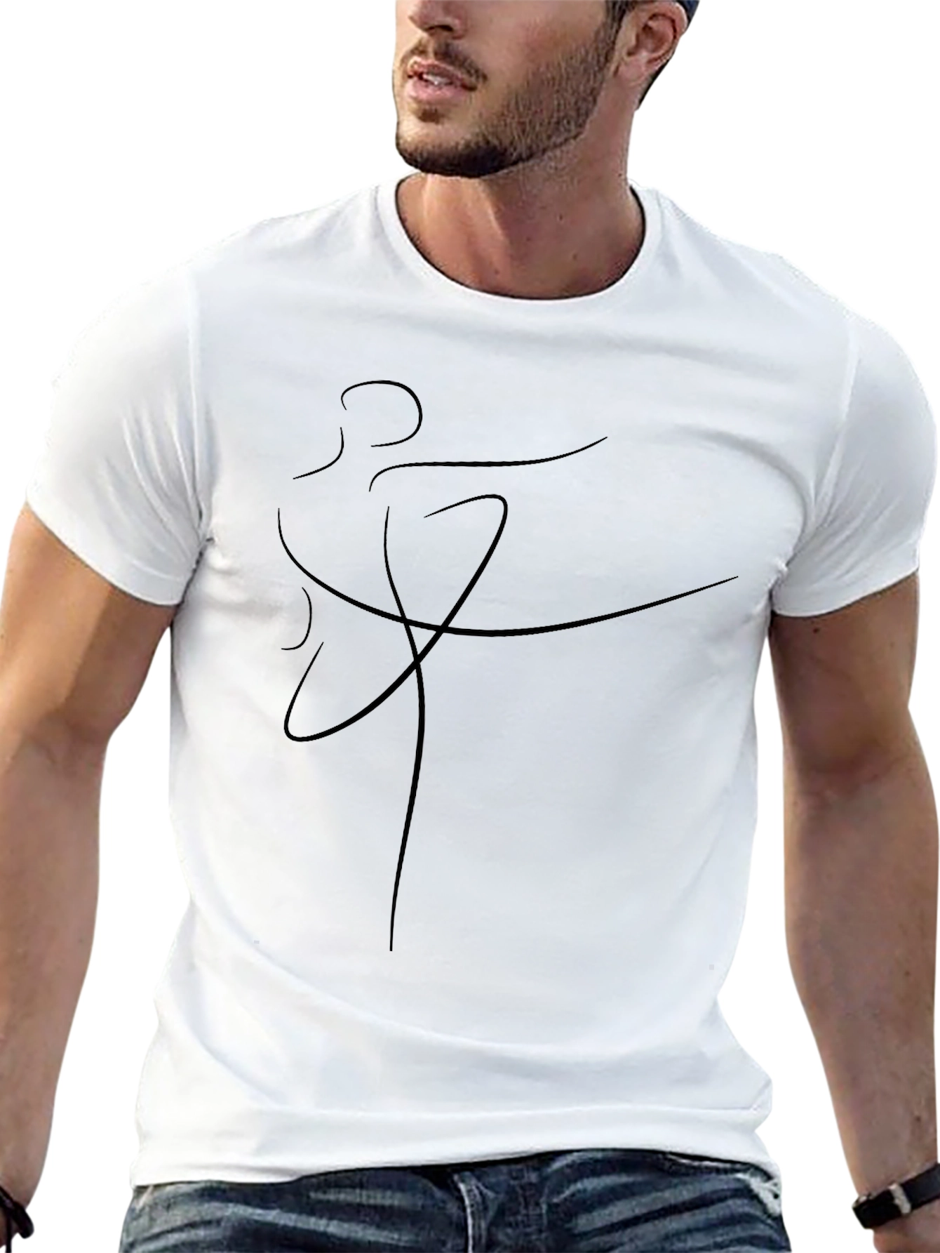 Minimalist Dancer Graphic Tee - Black