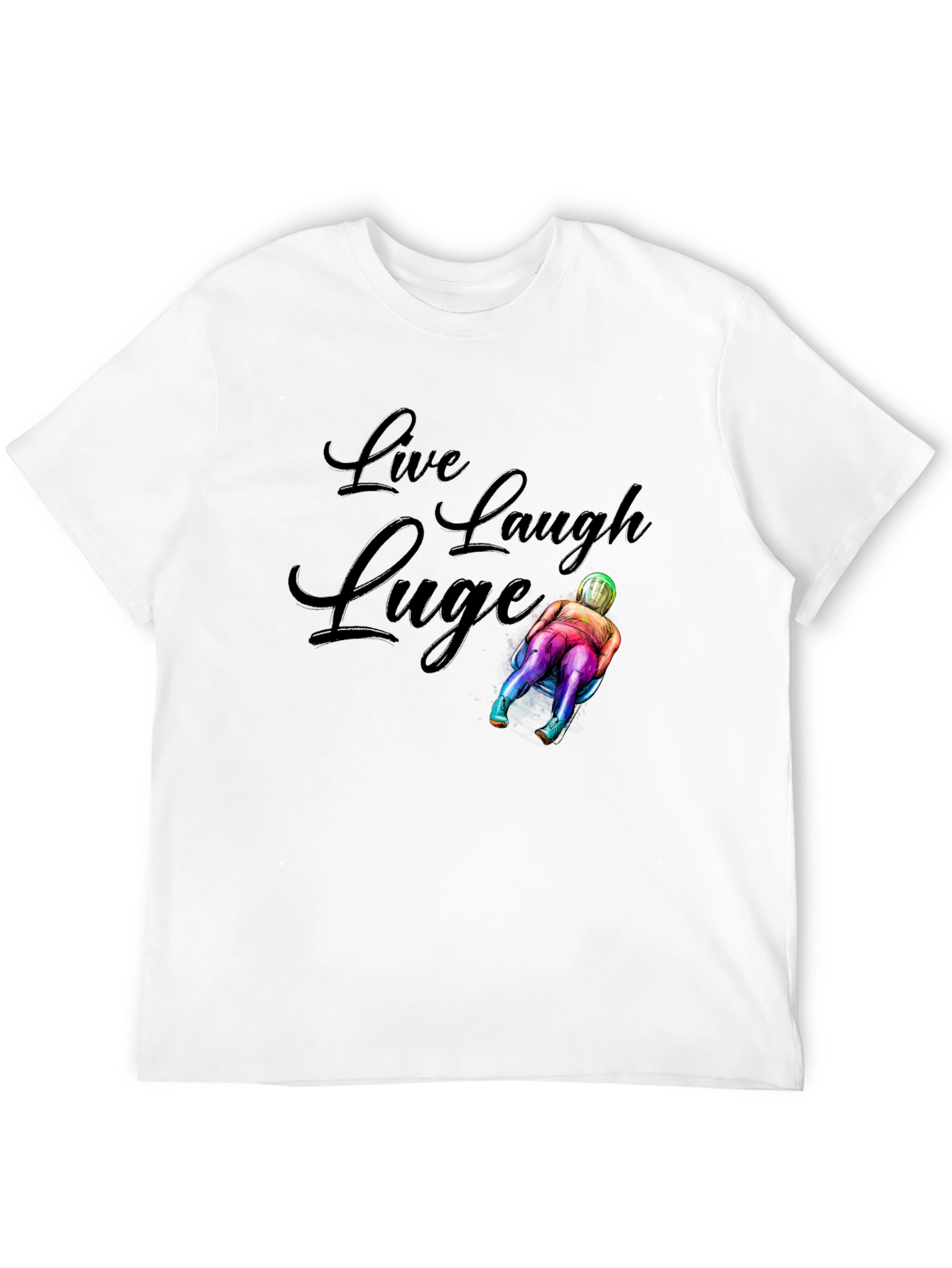 Live Laugh Luge T-Shirt - Black Graphic Tee