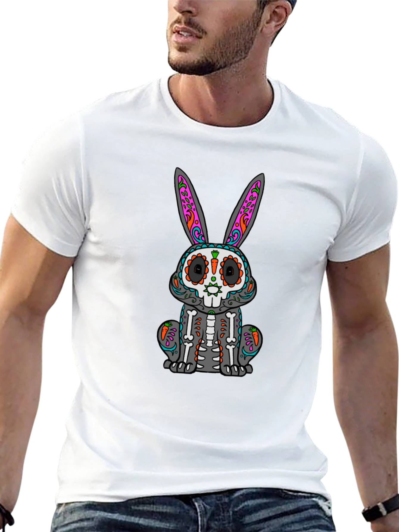 Sugar Skull Bunny T-Shirt - Day of the Dead