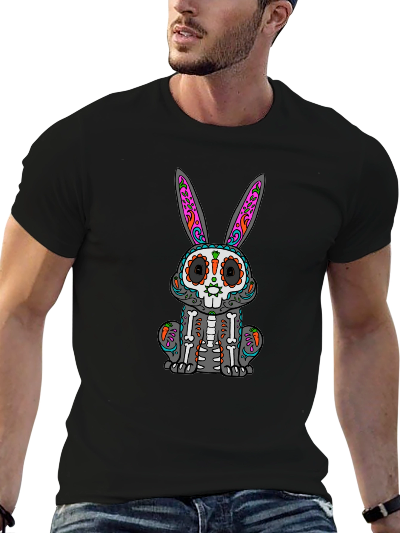 Sugar Skull Bunny T-Shirt - Day of the Dead