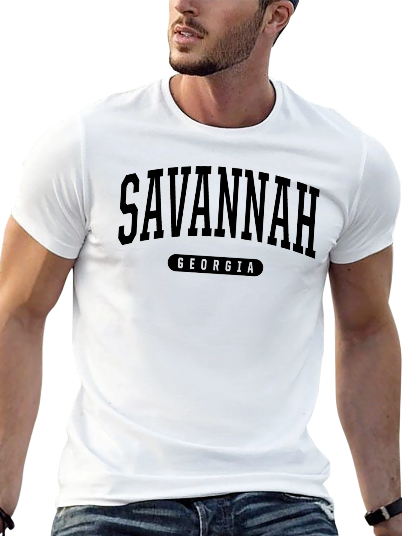 Savannah Georgia Black Graphic T-Shirt