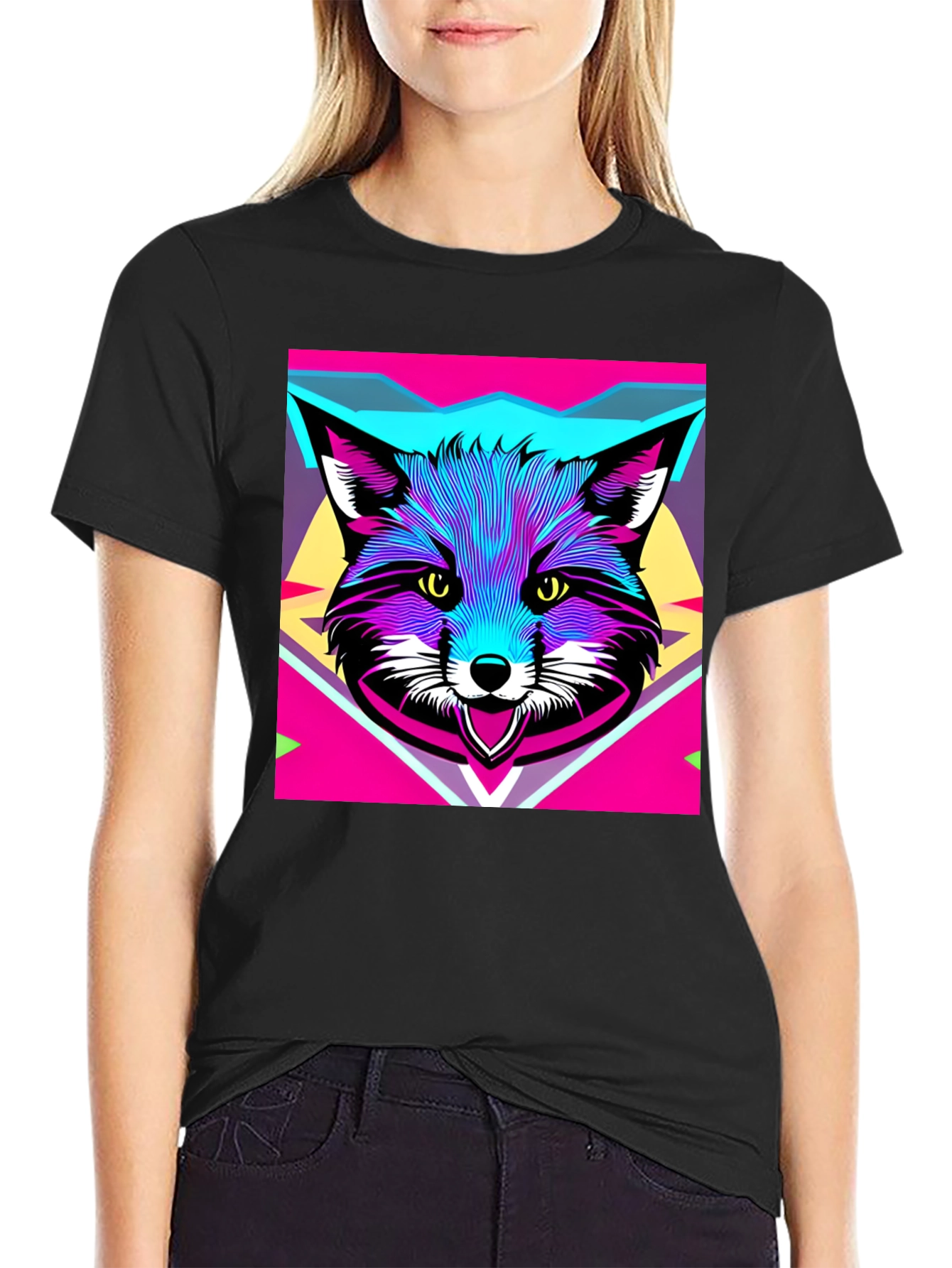 Vibrant Fox Graphic T-Shirt - Unique Animal Design