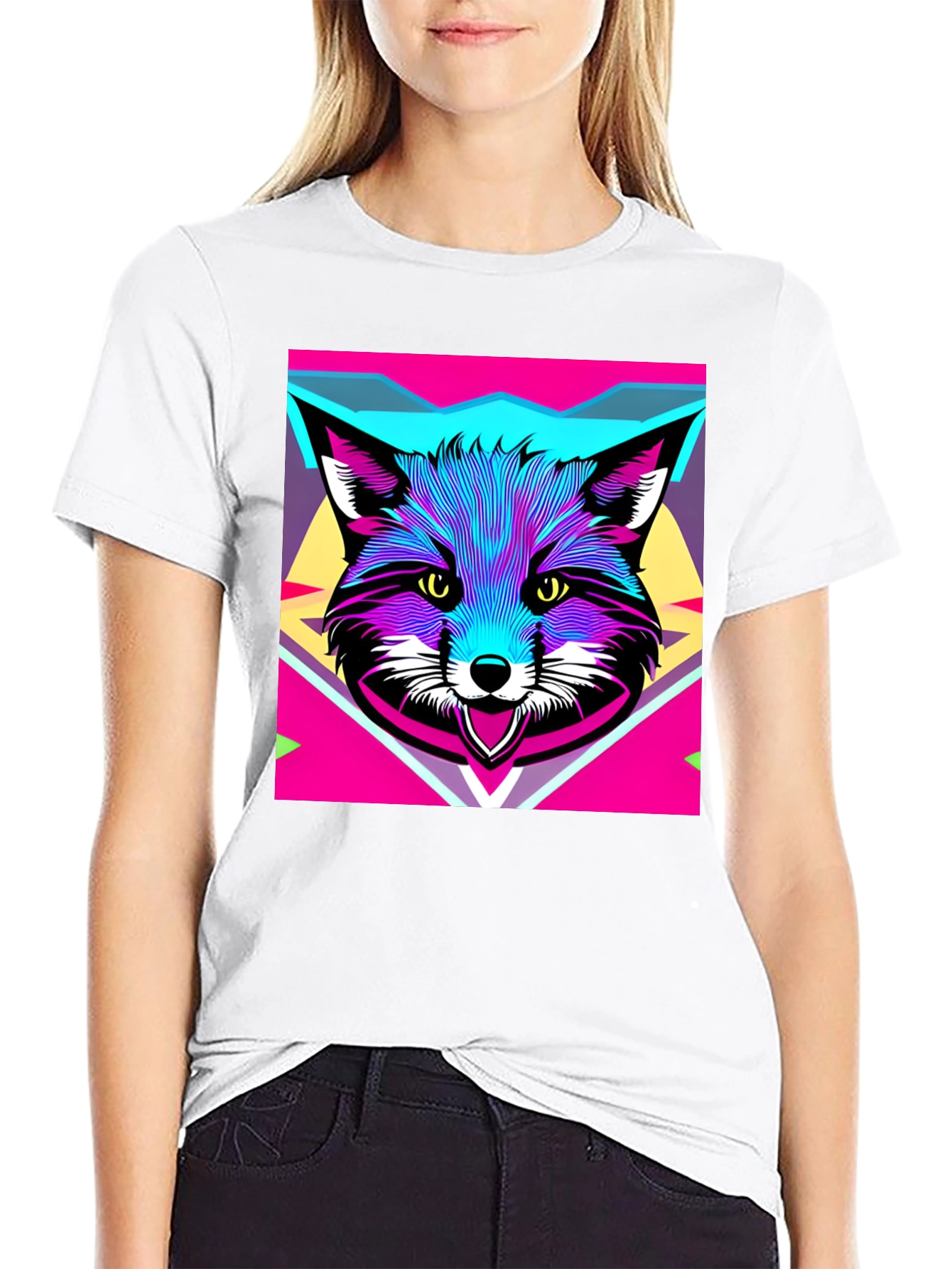 Vibrant Fox Graphic T-Shirt - Unique Animal Design