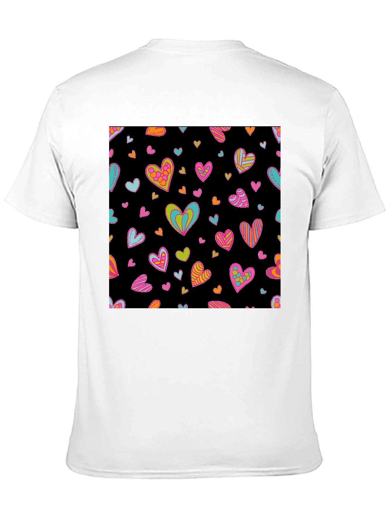Groovy Heart Print Black T-Shirt