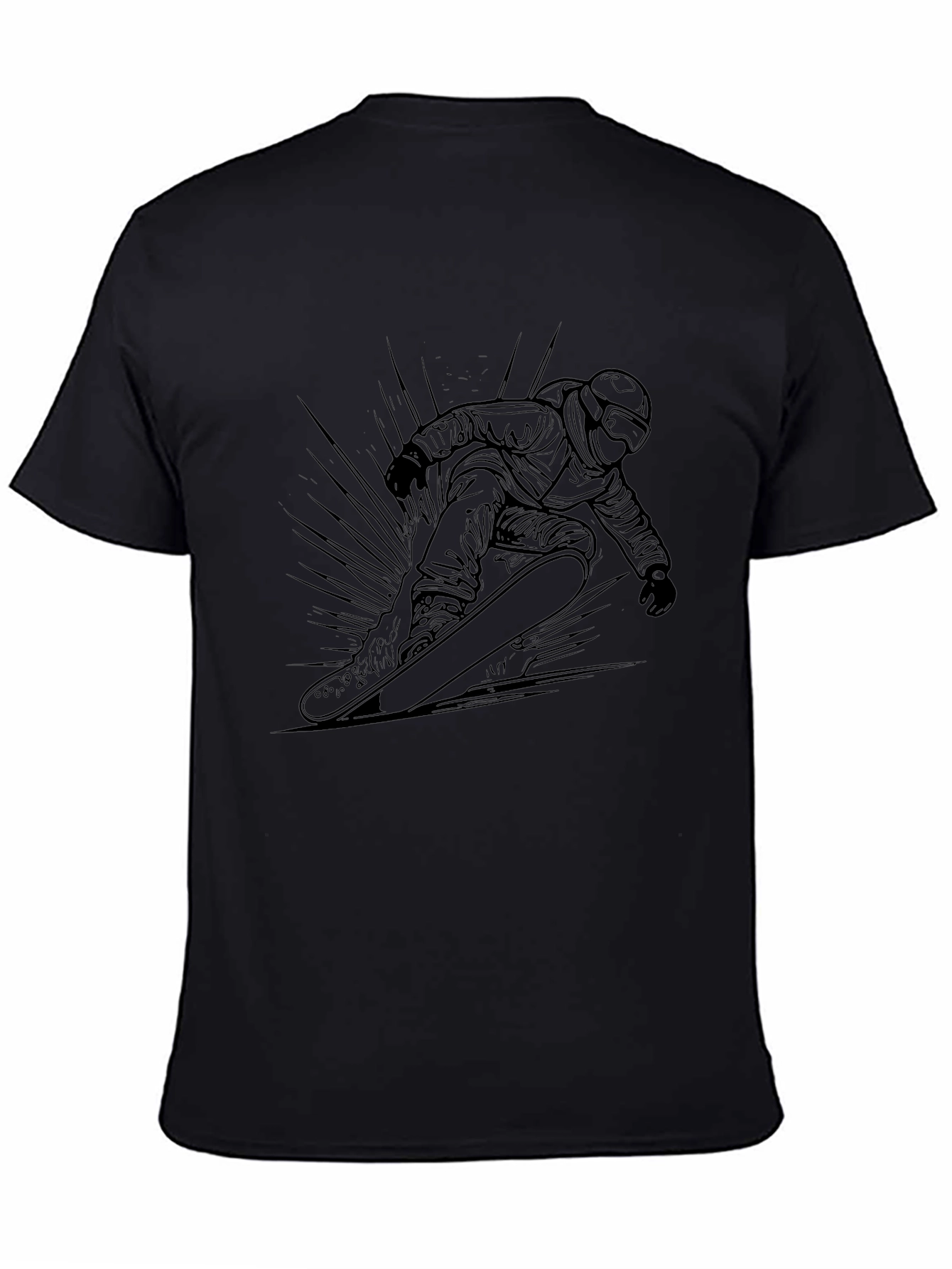 Cool Snowboarder Graphic Black Tee