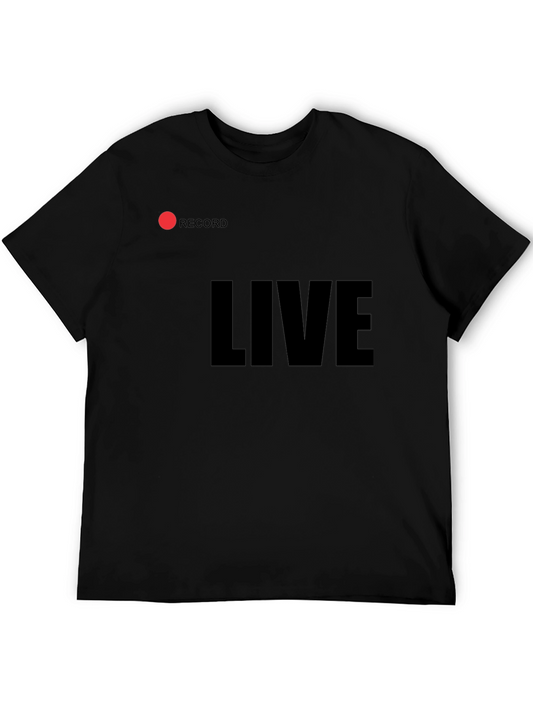 Live Record Black Tee - Streamer Style