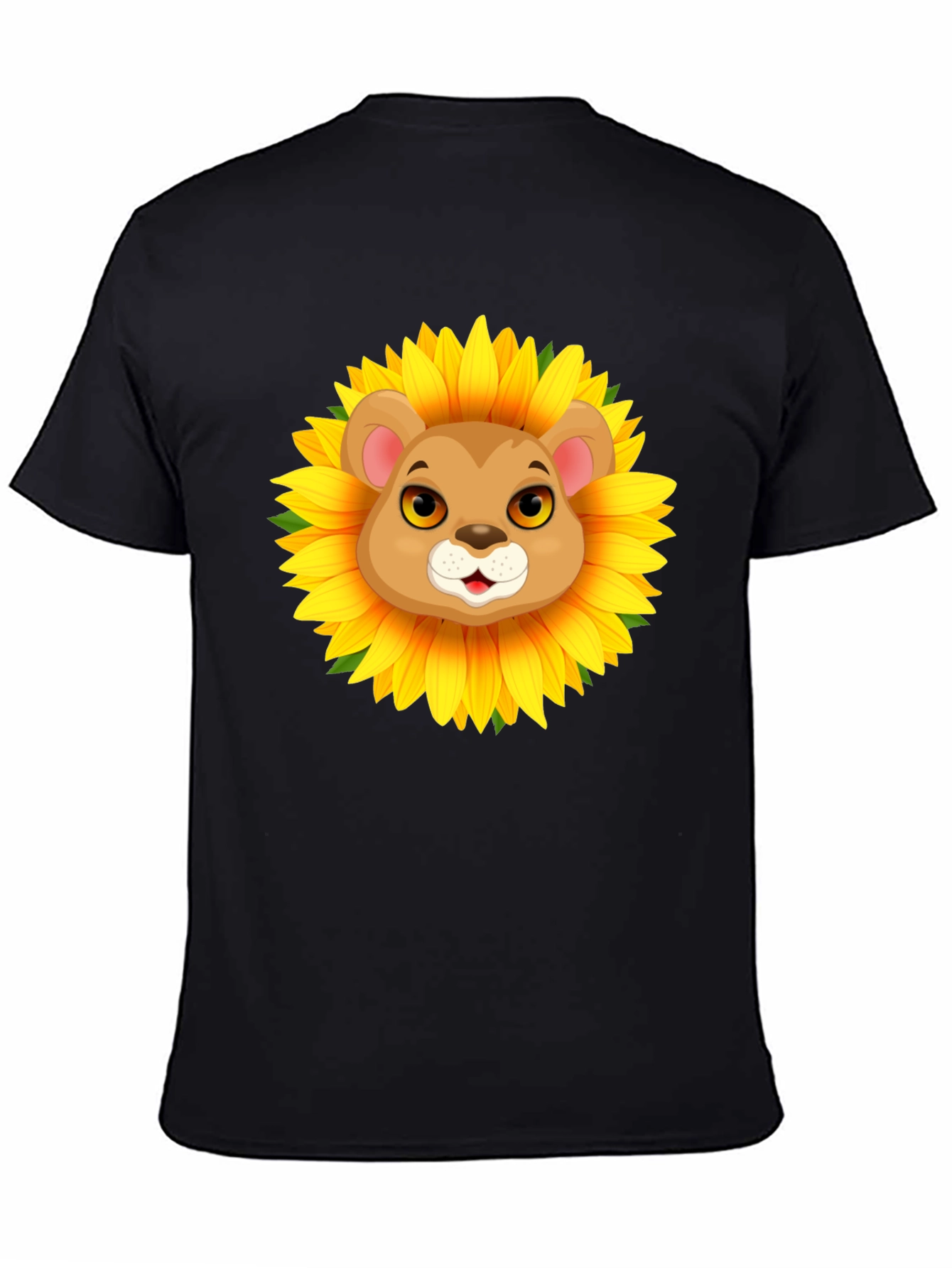 Lion Sunflower Graphic T-Shirt