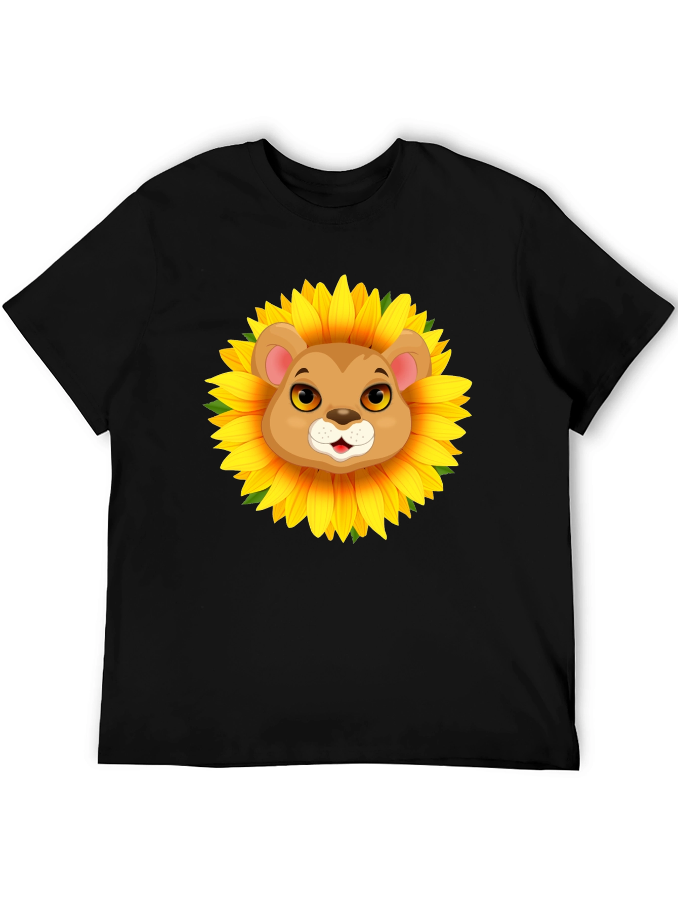Lion Sunflower Graphic T-Shirt