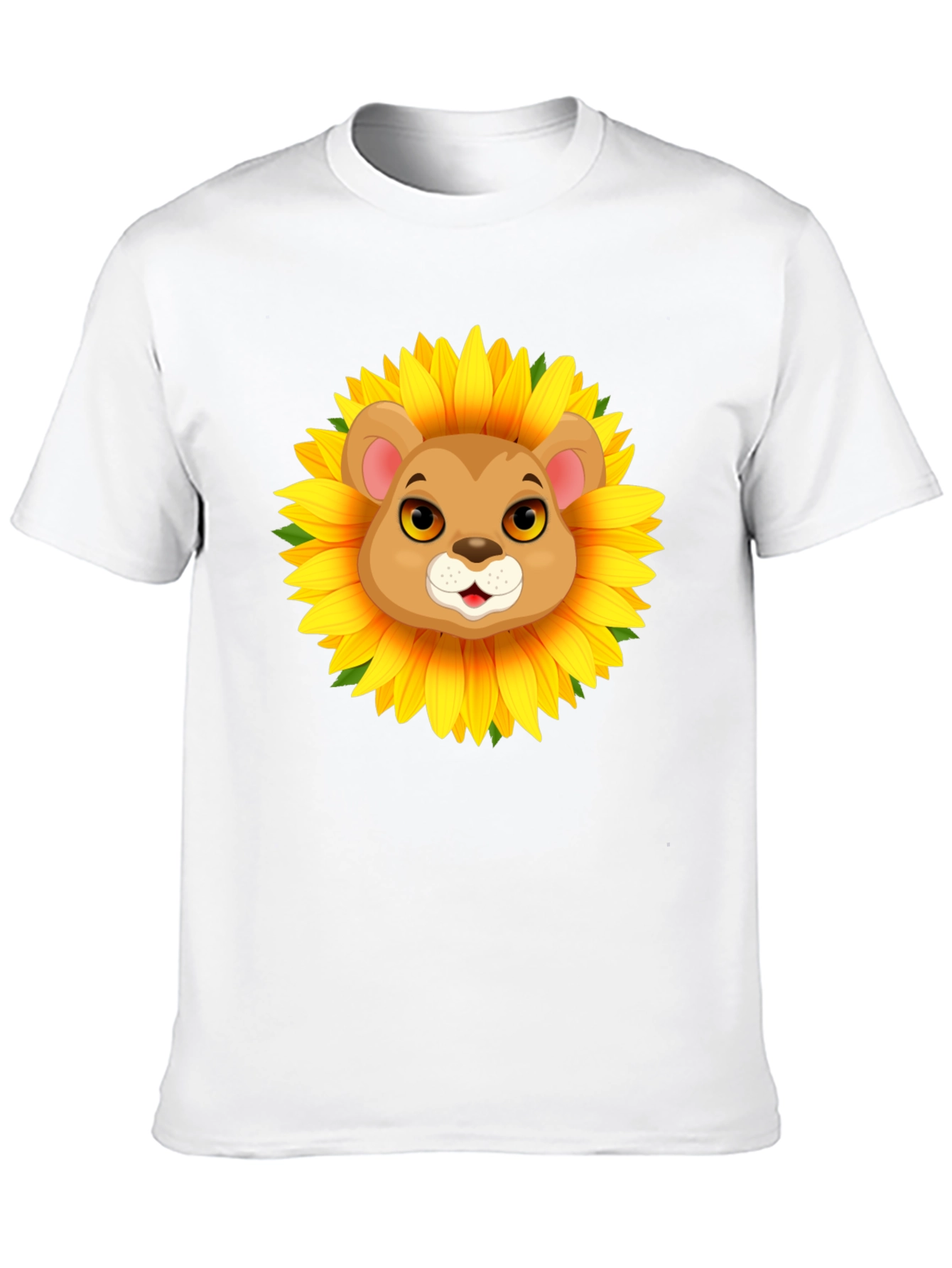 Lion Sunflower Graphic T-Shirt