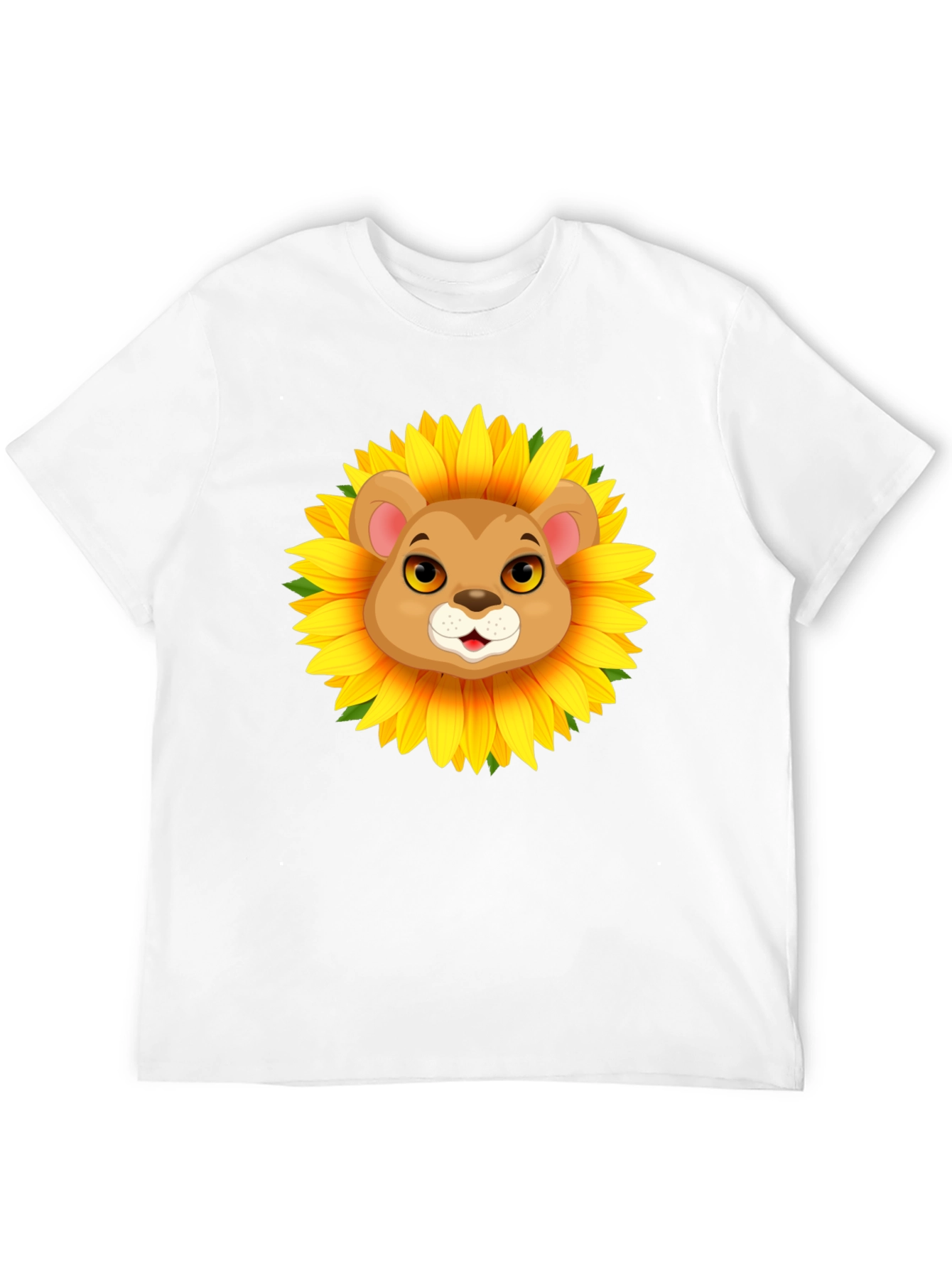 Lion Sunflower Graphic T-Shirt