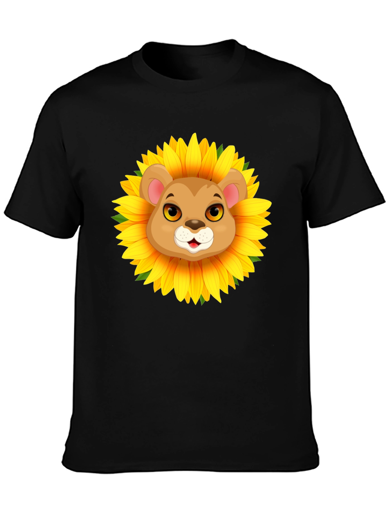 Lion Sunflower Graphic T-Shirt