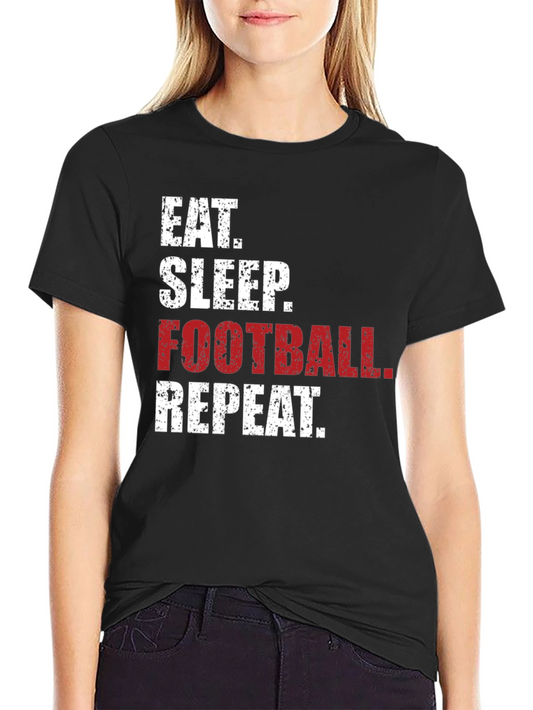 Eat Sleep Football Repeat Graphic Tee