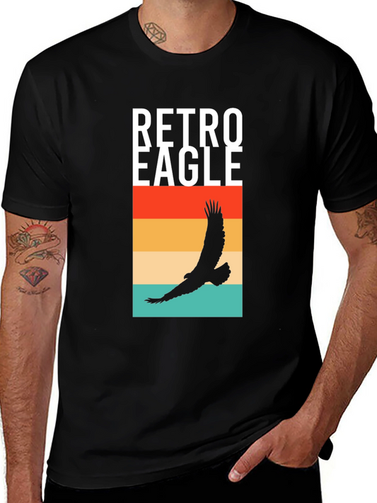 Retro Eagle Graphic T-Shirt - Black