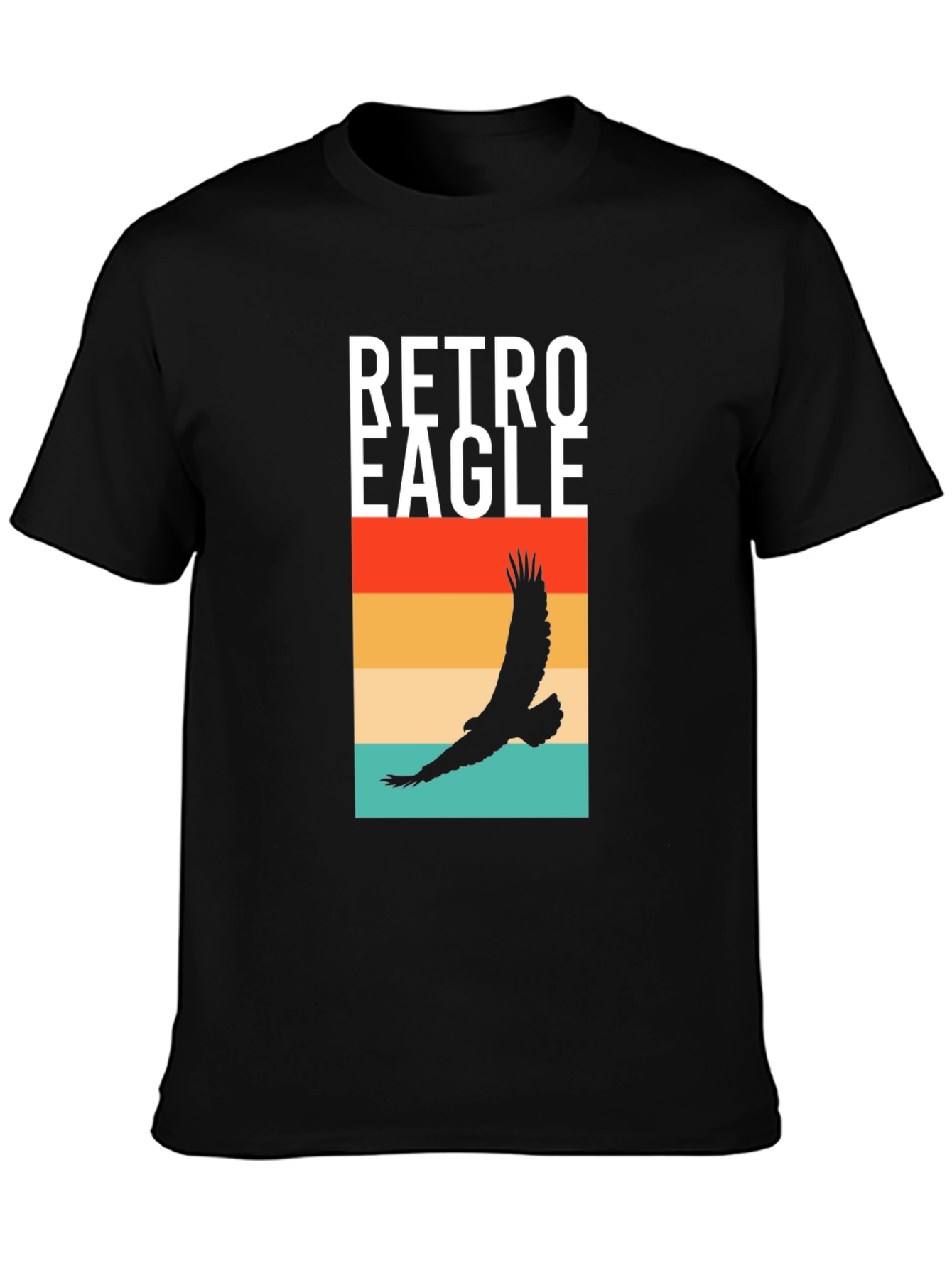 Retro Eagle Graphic T-Shirt - Black