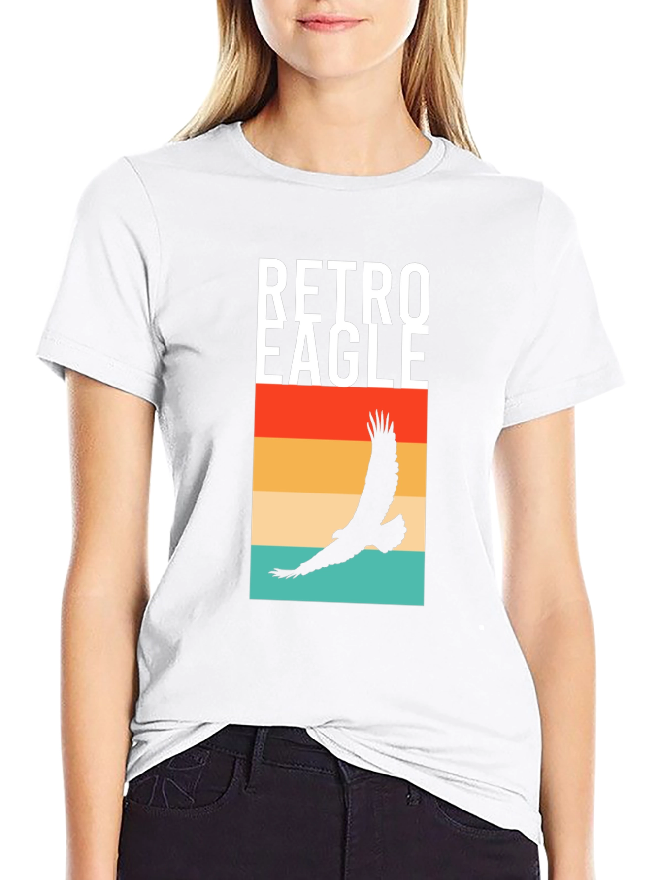 Retro Eagle Graphic T-Shirt - Black