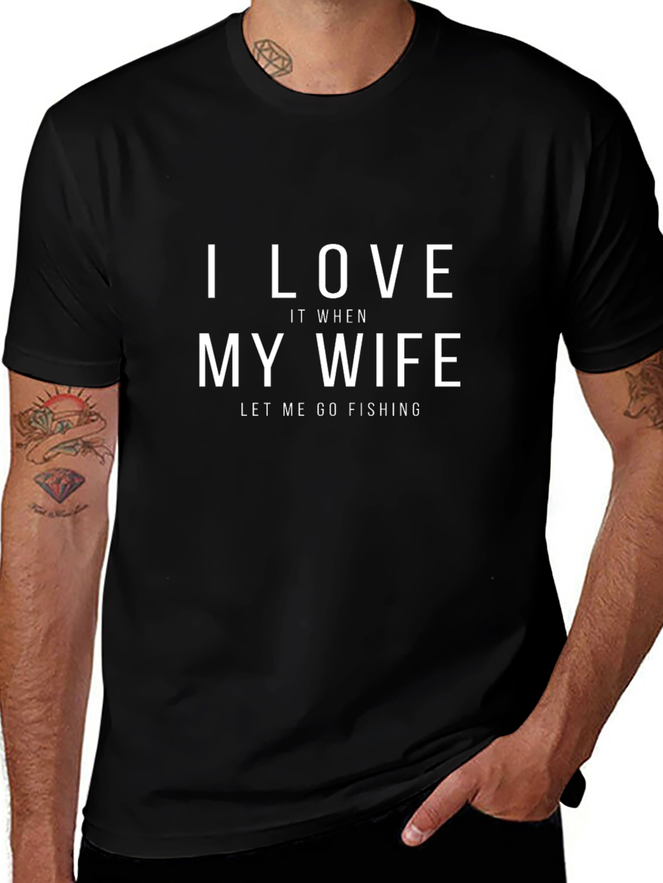 Funny Fishing T-Shirt - I Love My Wife