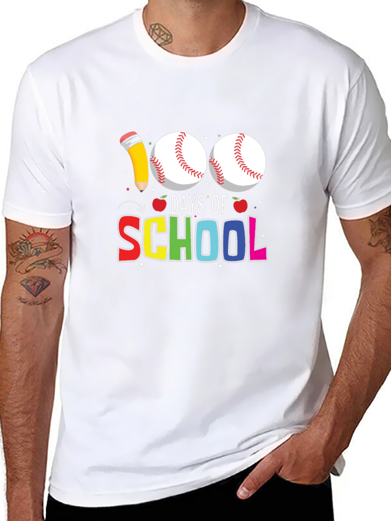 100 Days of School Baseball T-Shirt