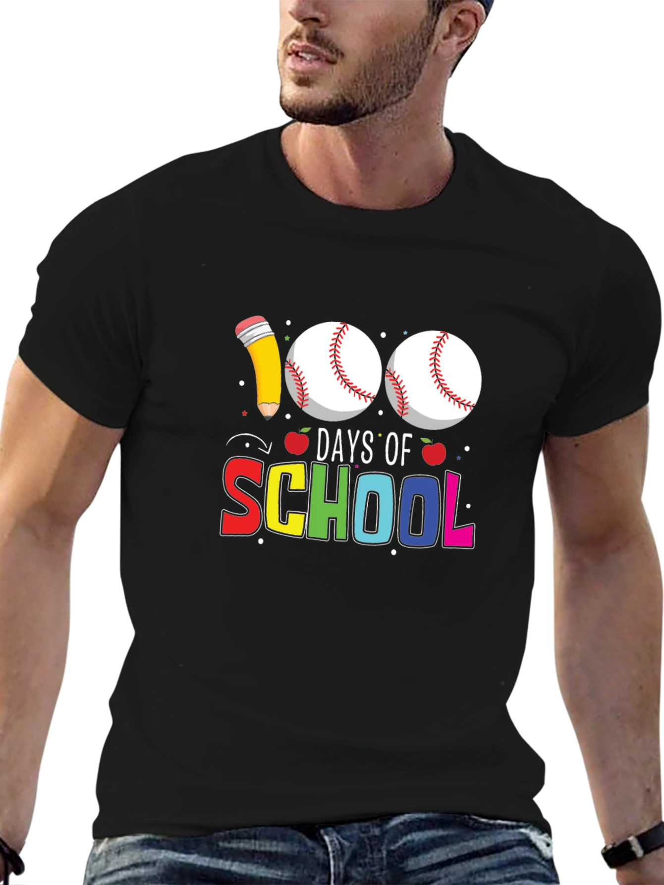 100 Days of School Baseball T-Shirt