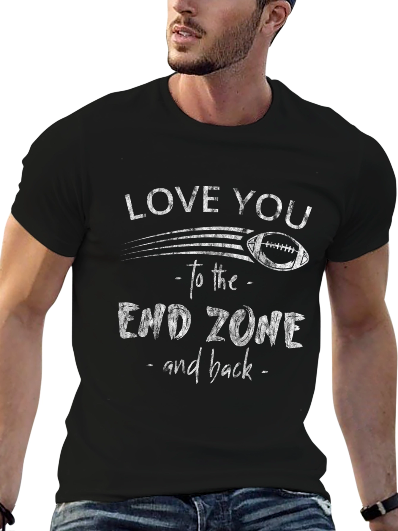 Love You to the End Zone Football T-Shirt