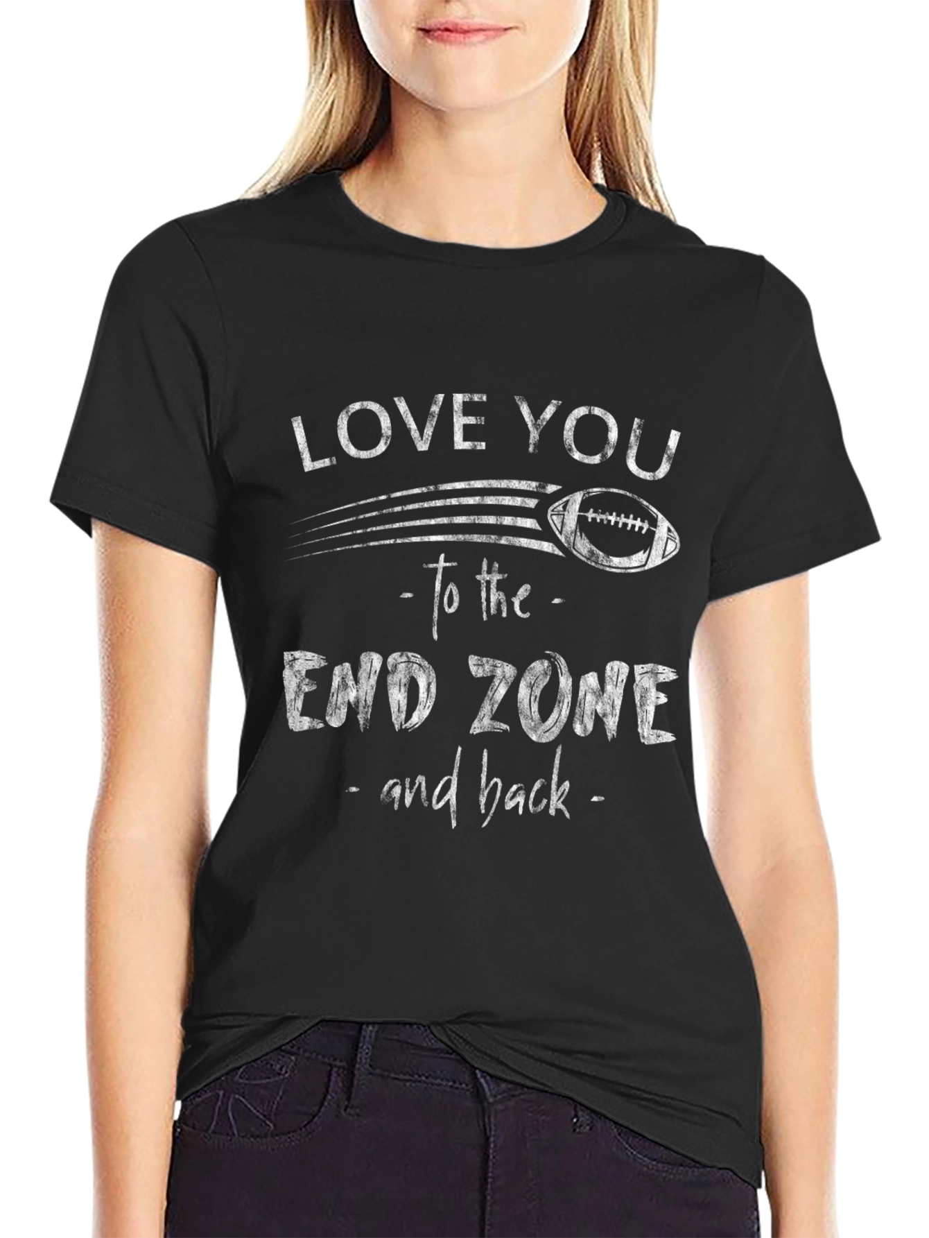 Love You to the End Zone Football T-Shirt