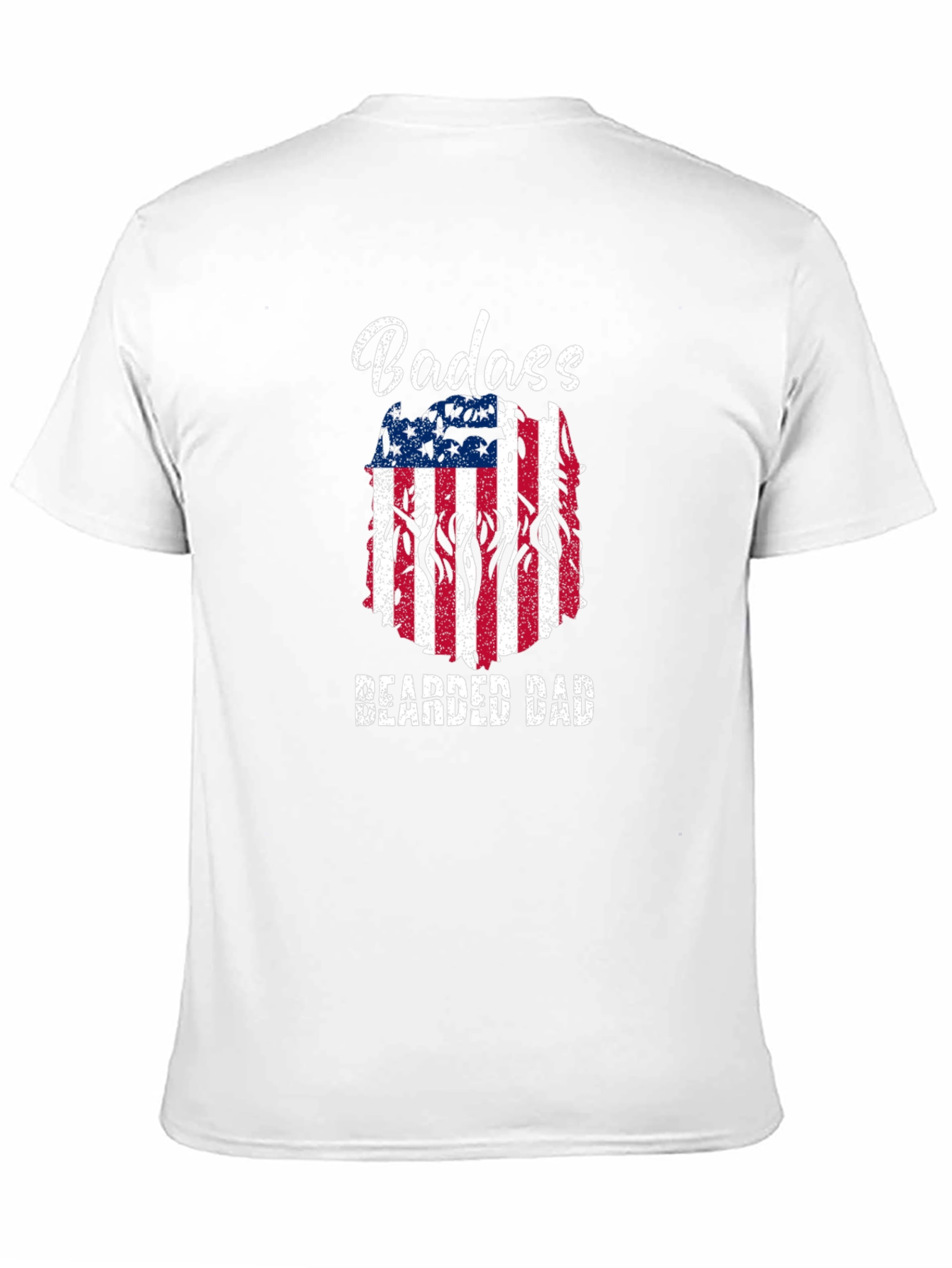 Badass Bearded Dad T-Shirt: Patriotic USA Flag Graphic