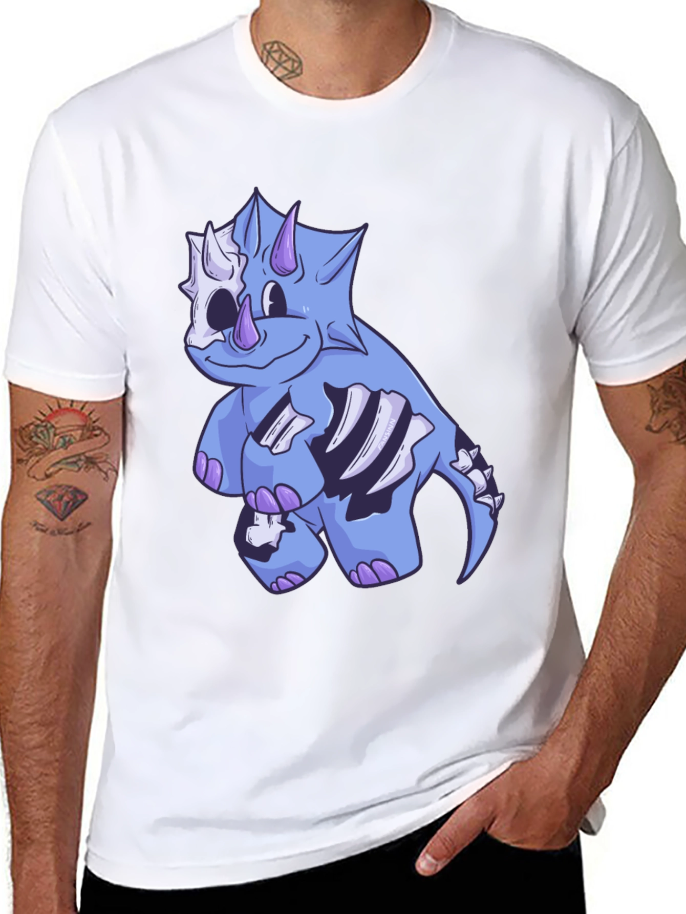 Cartoon Dinosaur Graphic Tee